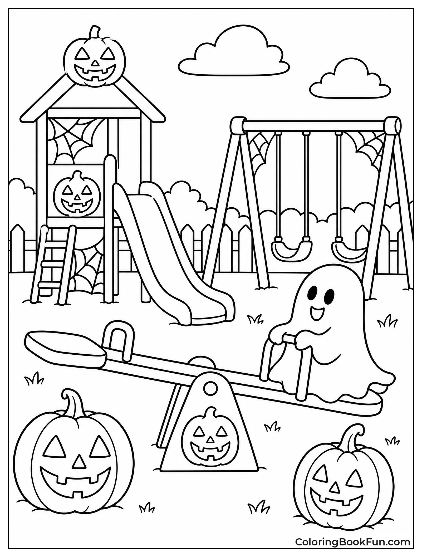 Ghost on Halloween Seesaw