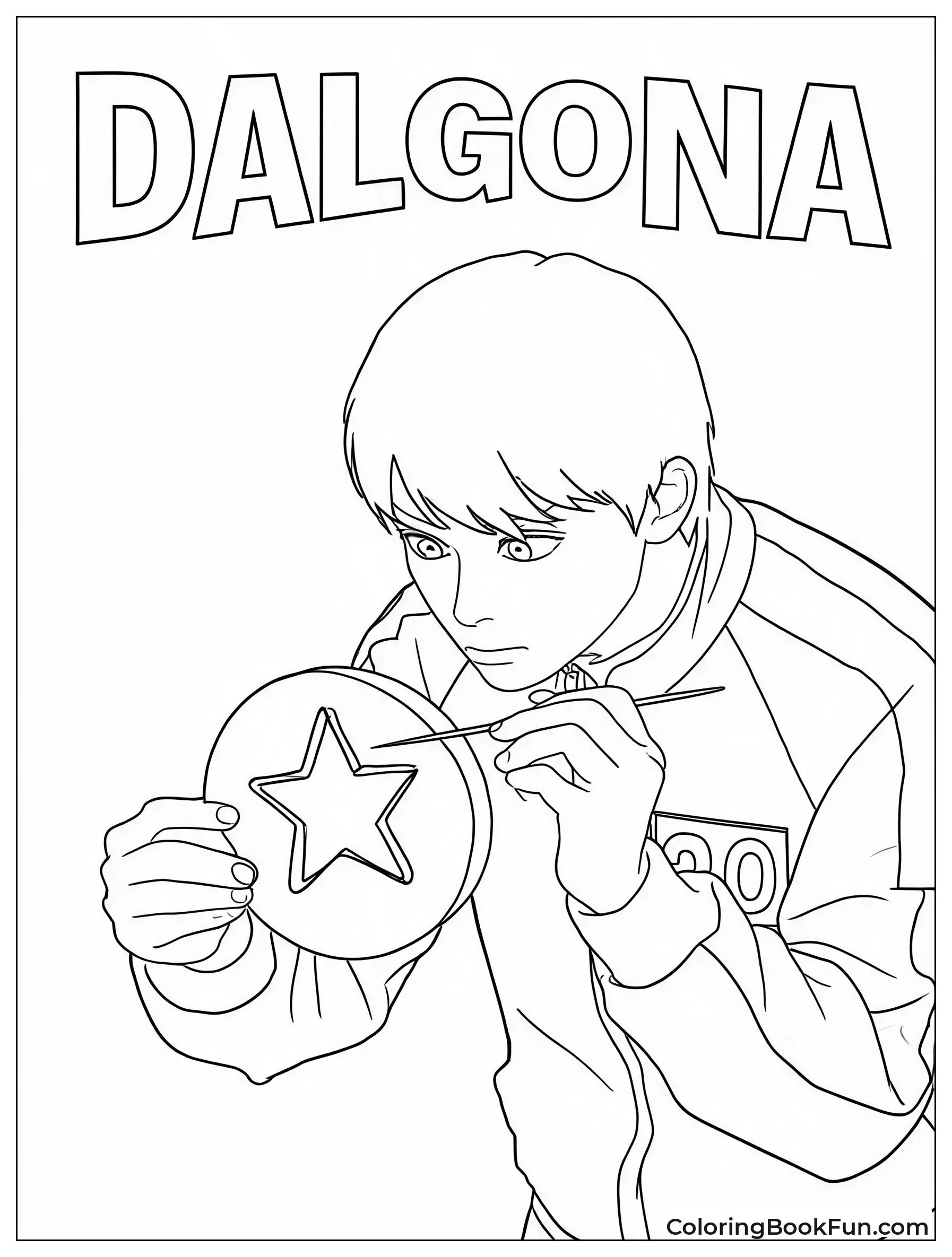 Player Carving Star from Dalgona