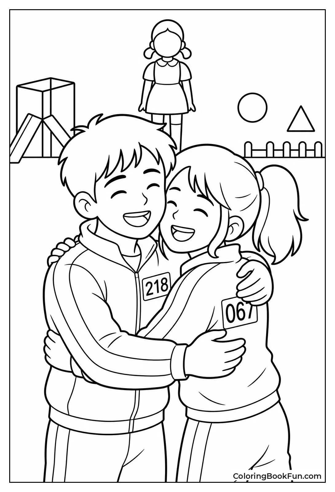 Two Players Hugging After Round