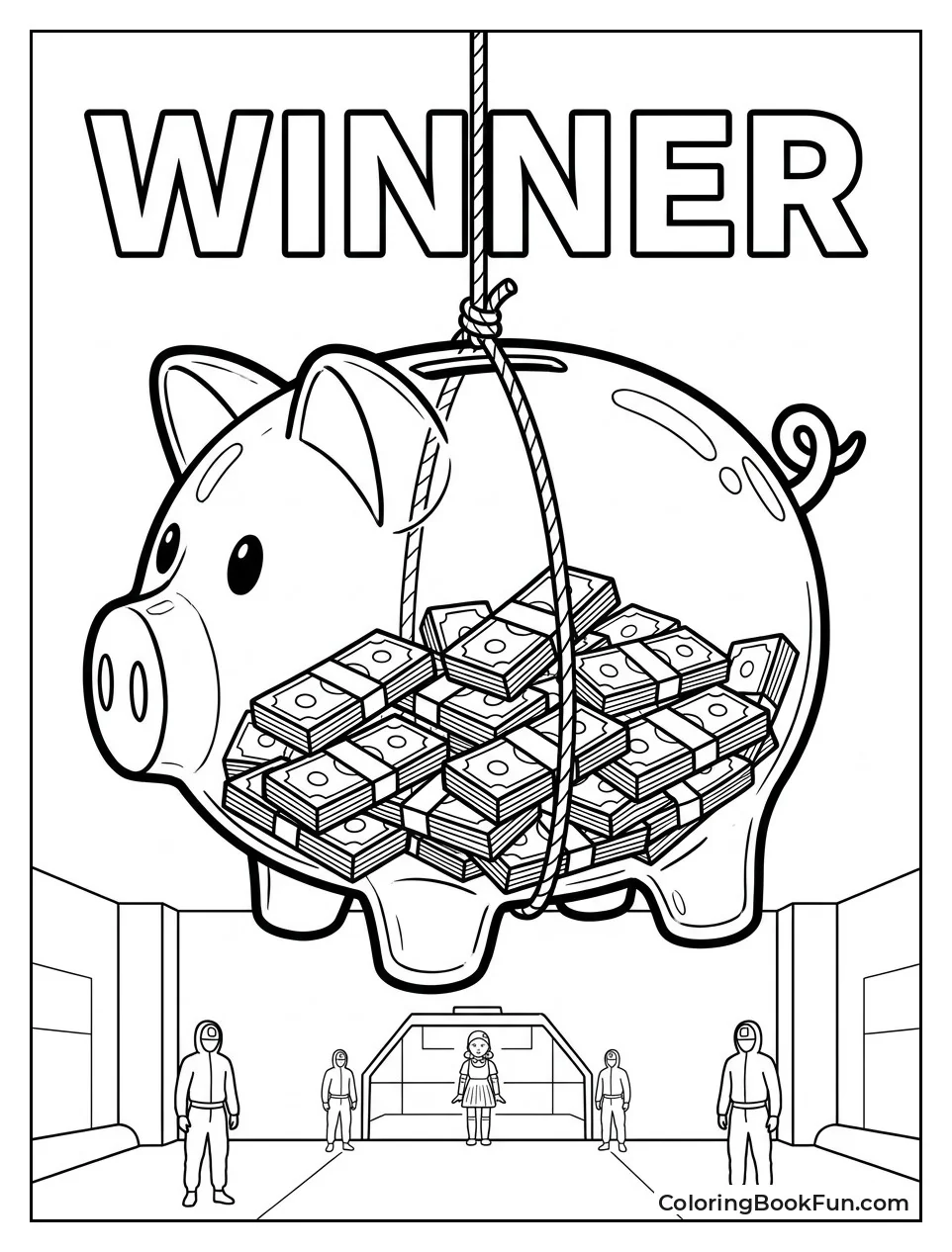 Giant Piggy Bank Full of Cash