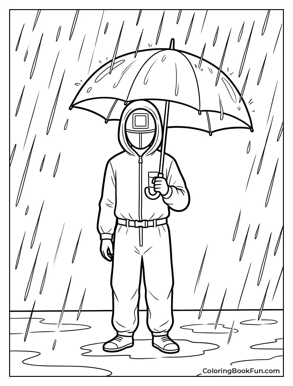 Pink Guard Holding Bright Umbrella