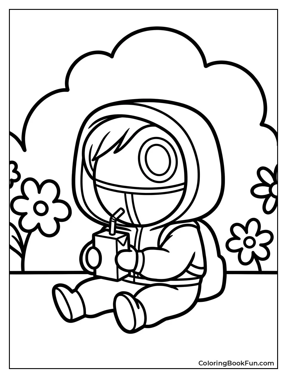 Cute Pink Guard Holding Juice Box