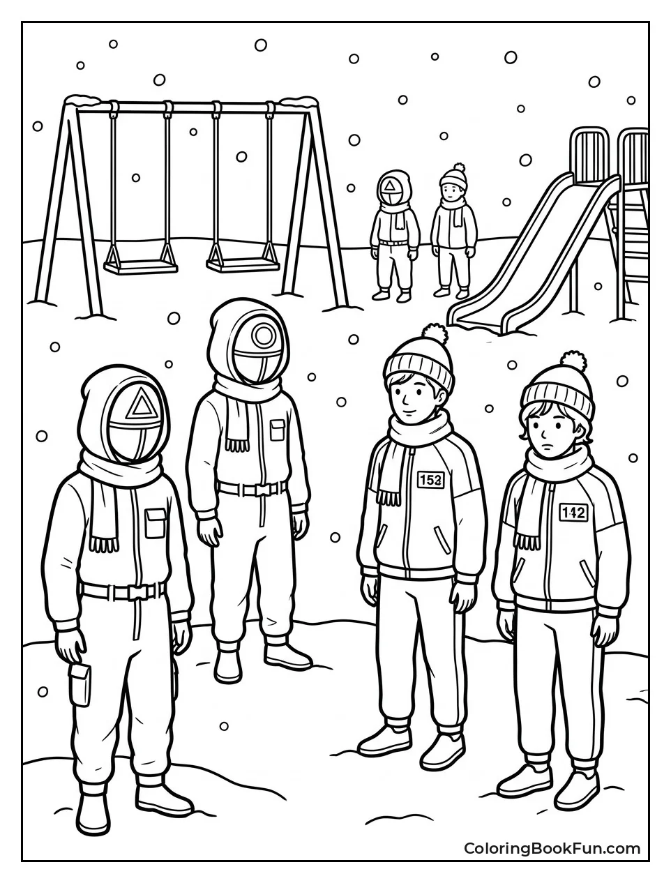 Guards in Snowy Playground