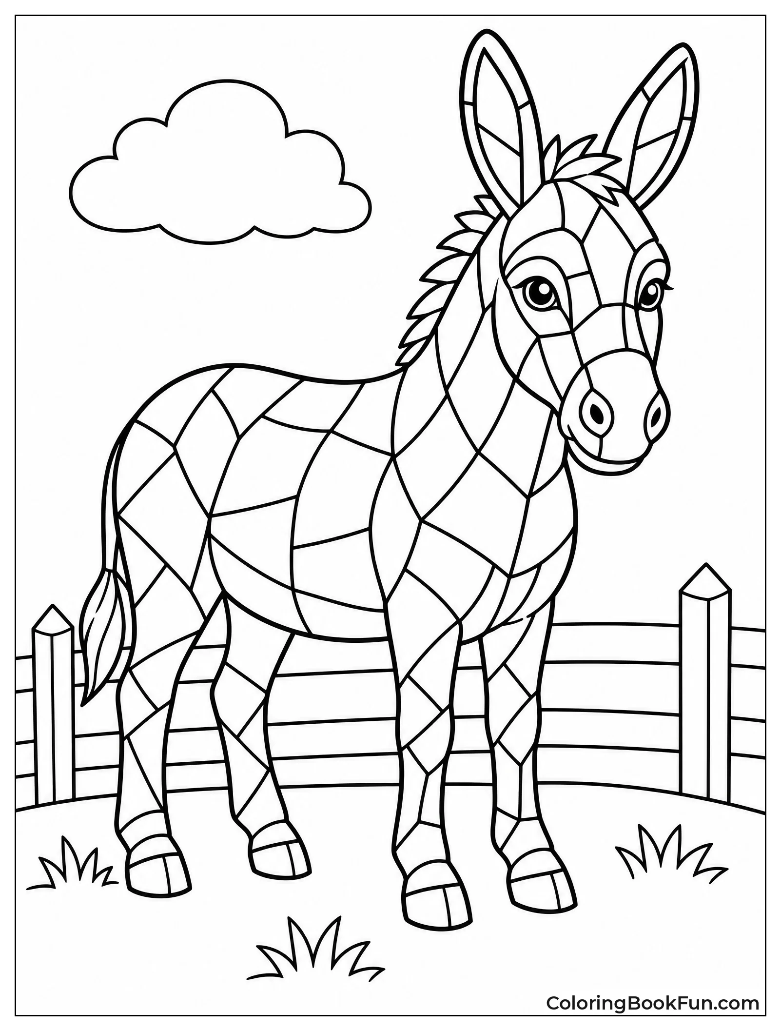 Stained Glass Donkey Design