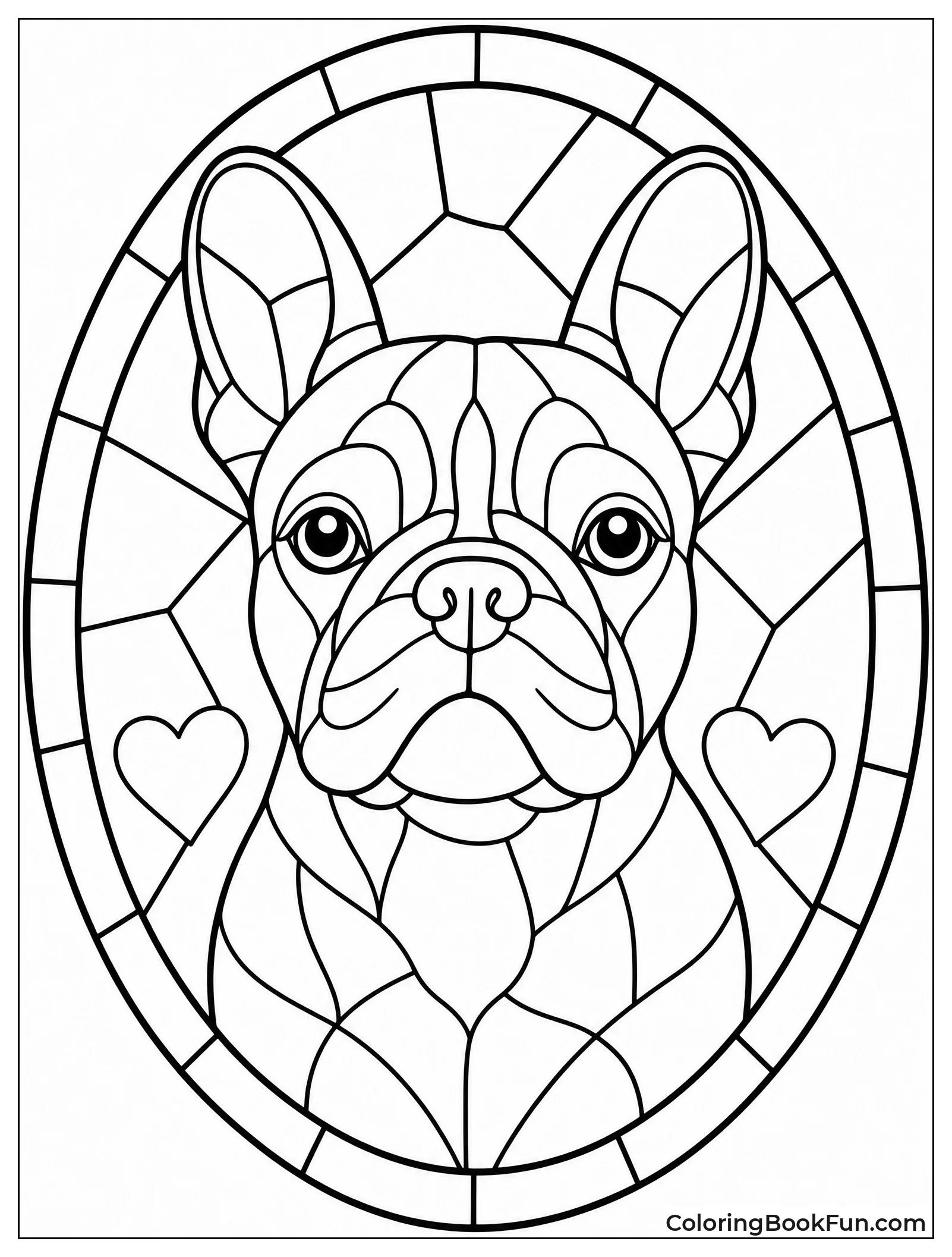 French Bulldog in Stained Glass