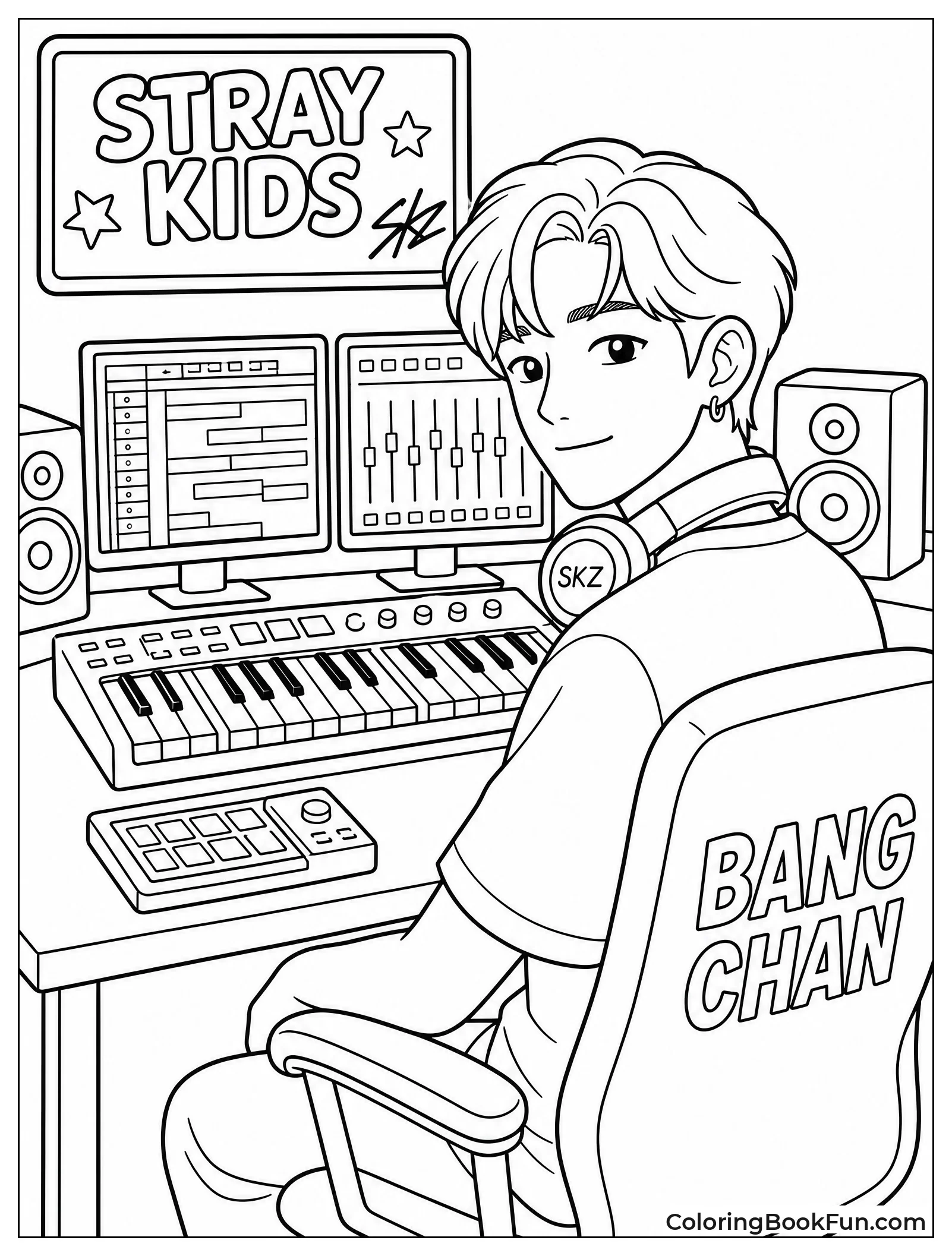 Bang Chan Making Music in Studio