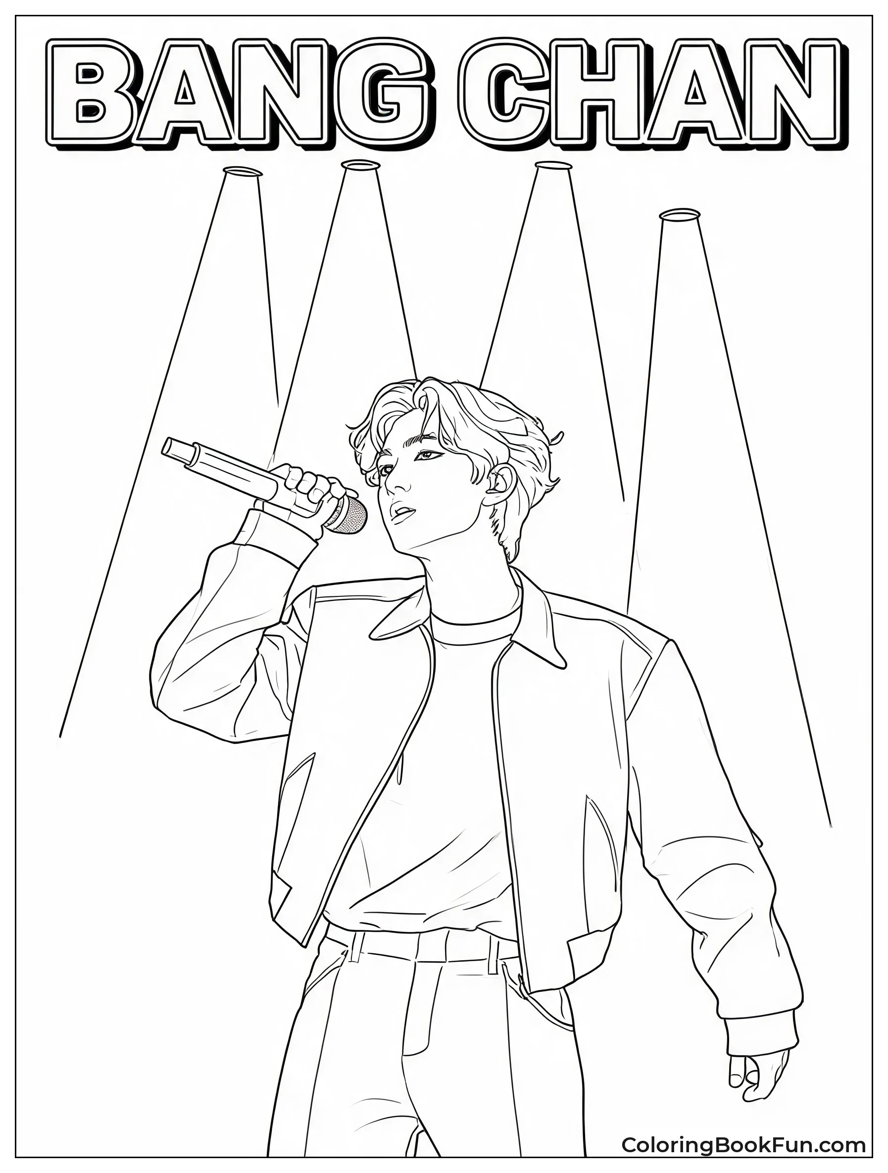 Bang Chan Holding a Microphone