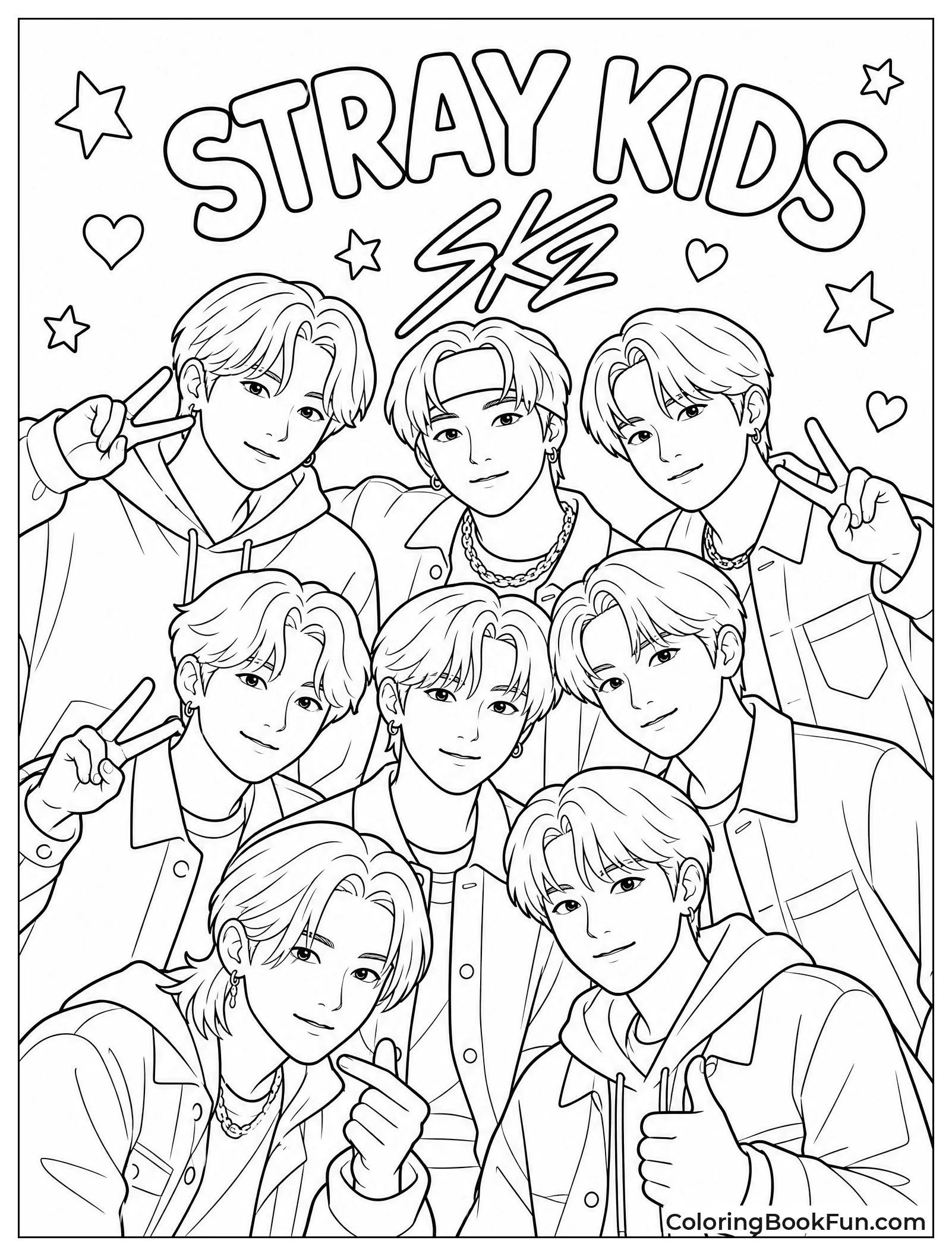 Stray Kids Members Drawn in Pencil