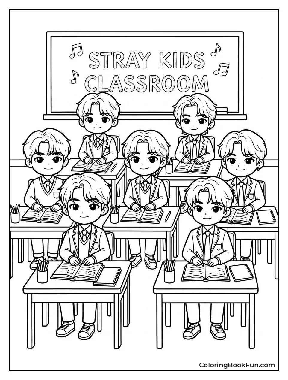 SKZOO Friends at School Desks