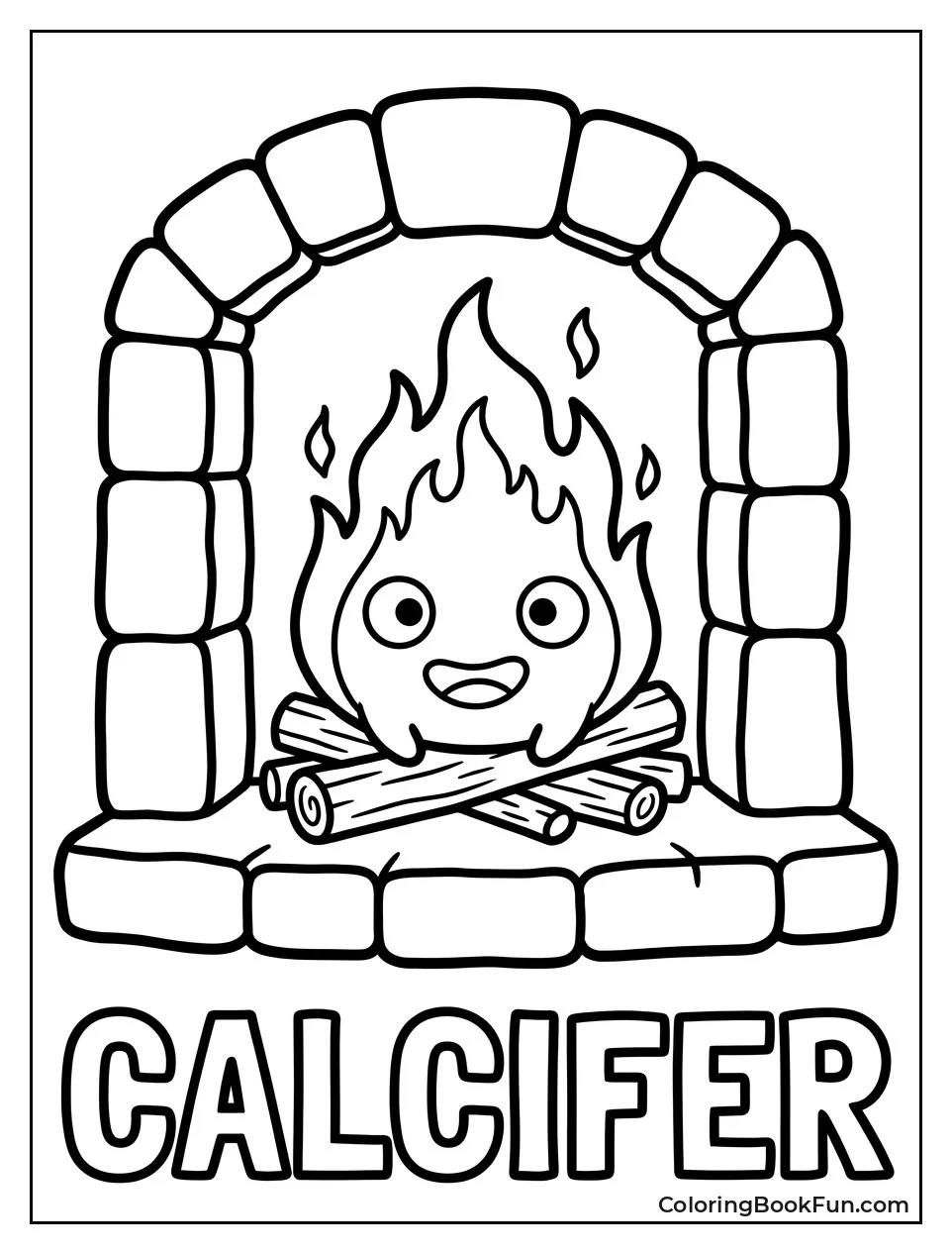 Calcifer Crackling in Fireplace