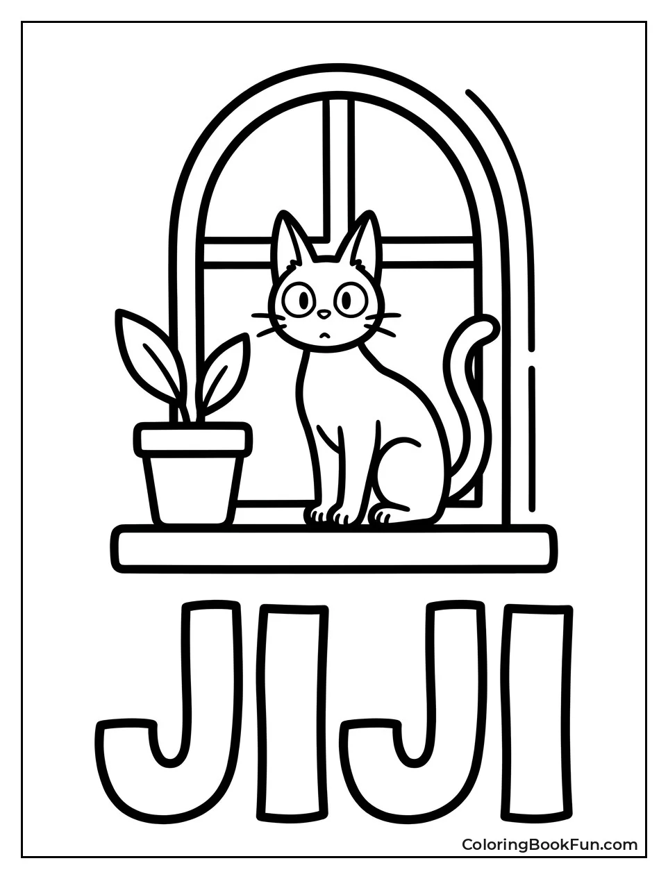 Jiji Sitting on Windowsill