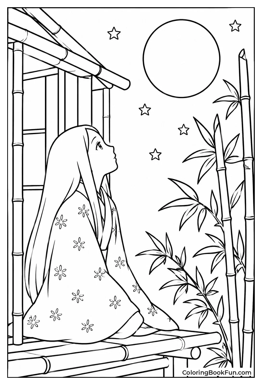 Princess Kaguya Gazing at Moon