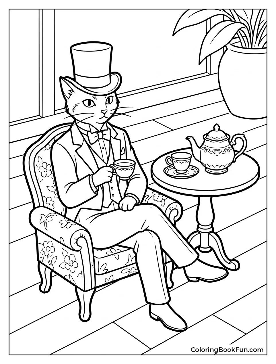 Baron Having Tea in Chair