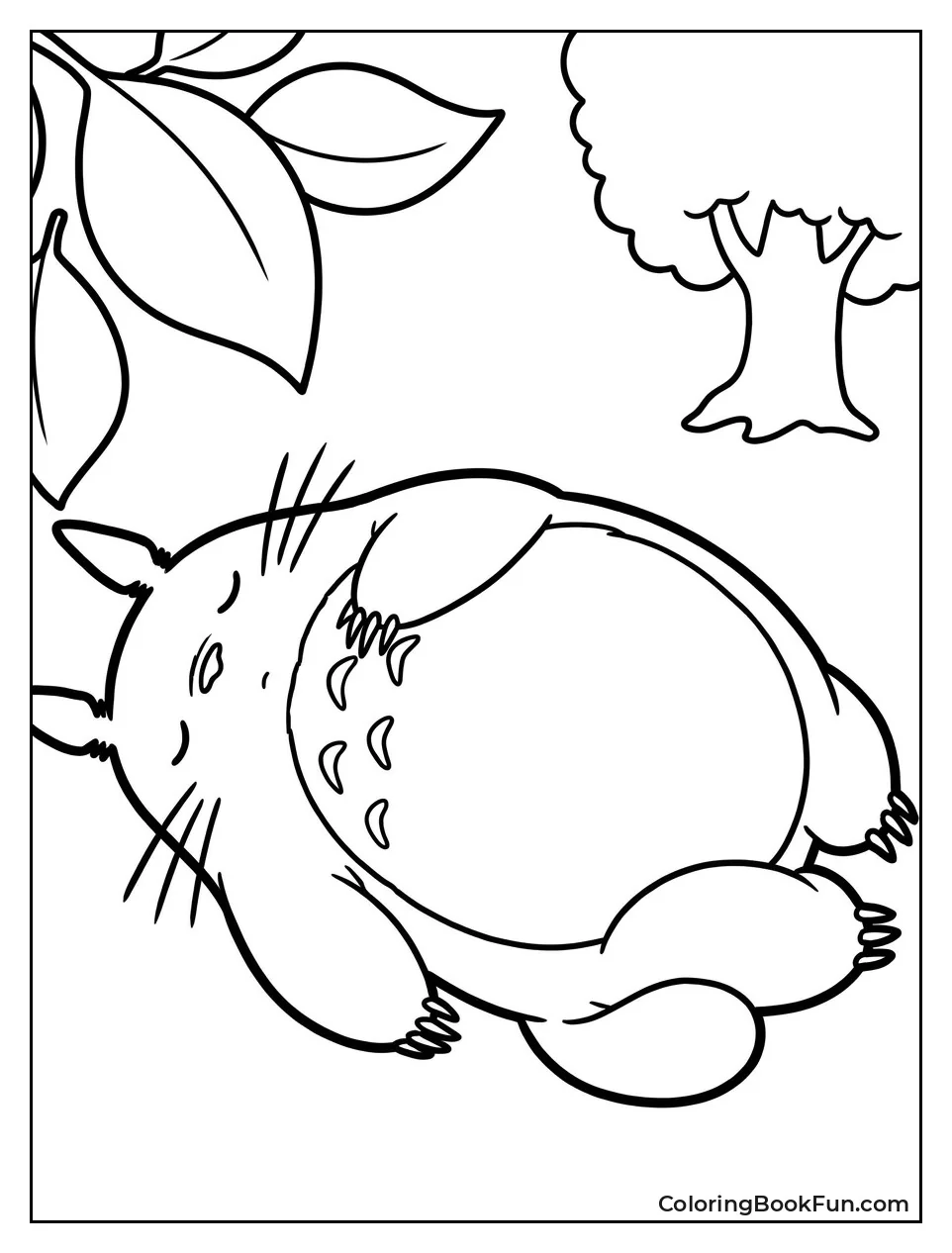 Totoro Sleeping on Round Belly