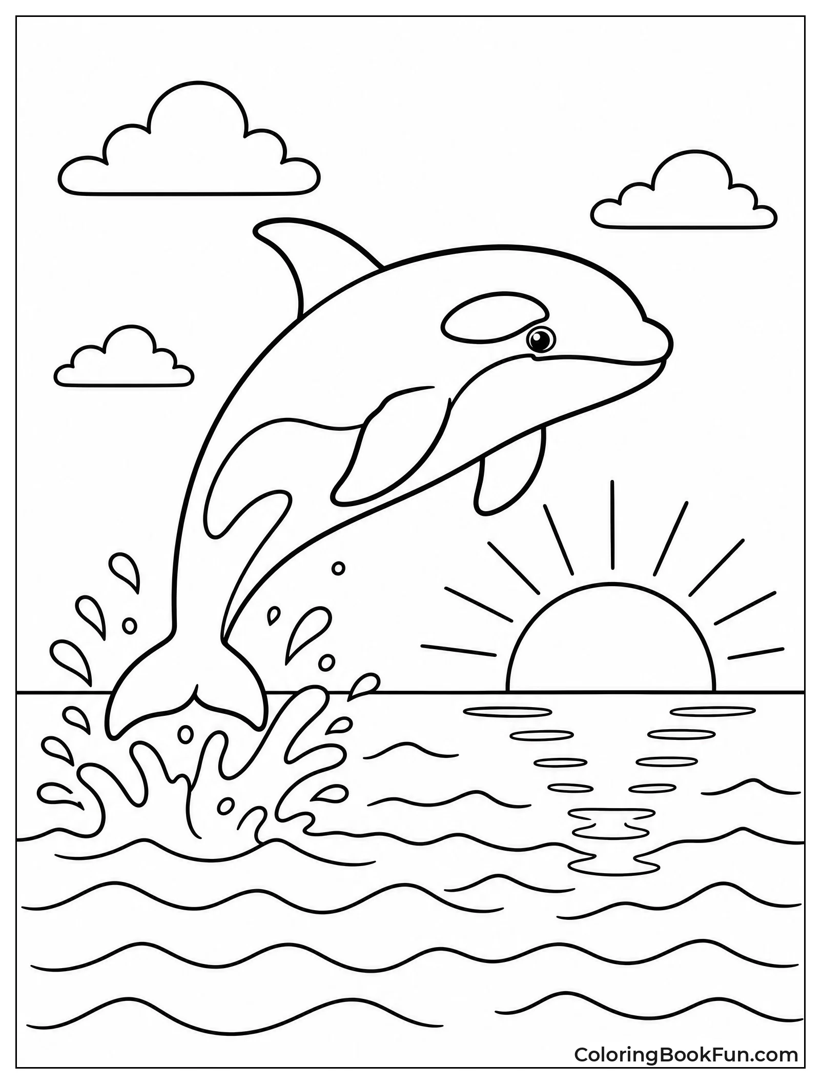 Orca Leaping at Golden Sunset