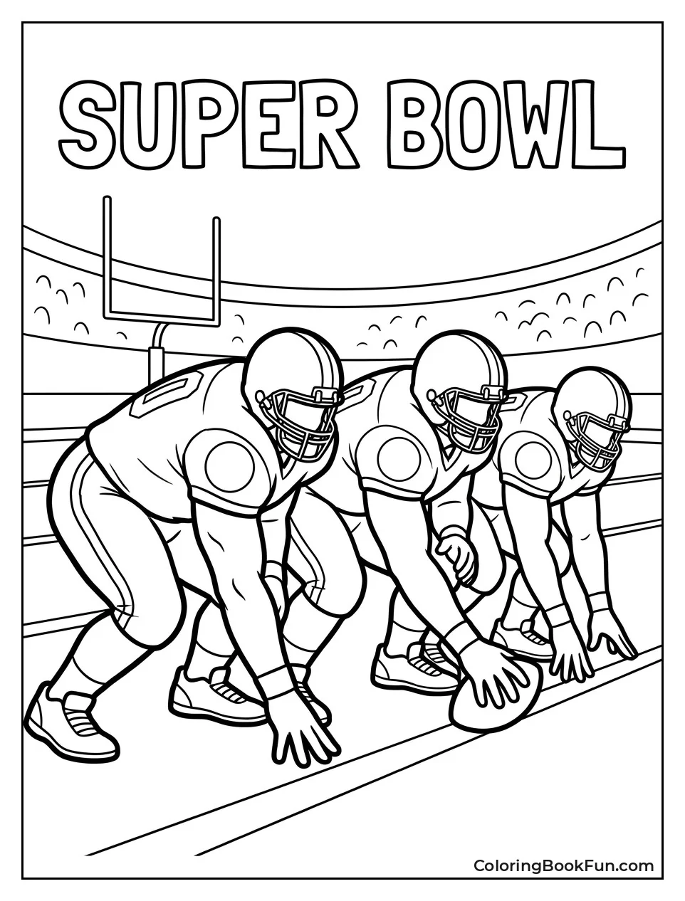 Linemen Crouch Ready at Line