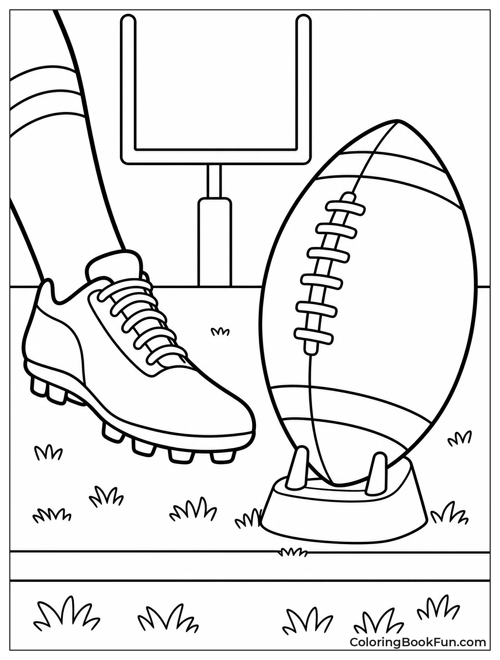 Football Sits on Kicking Tee