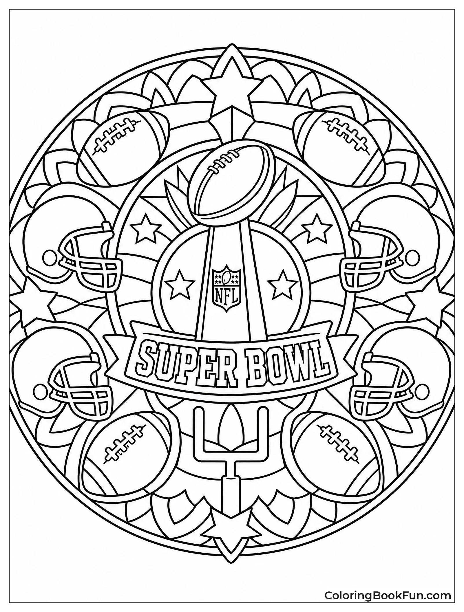 Football Mandala in Circle