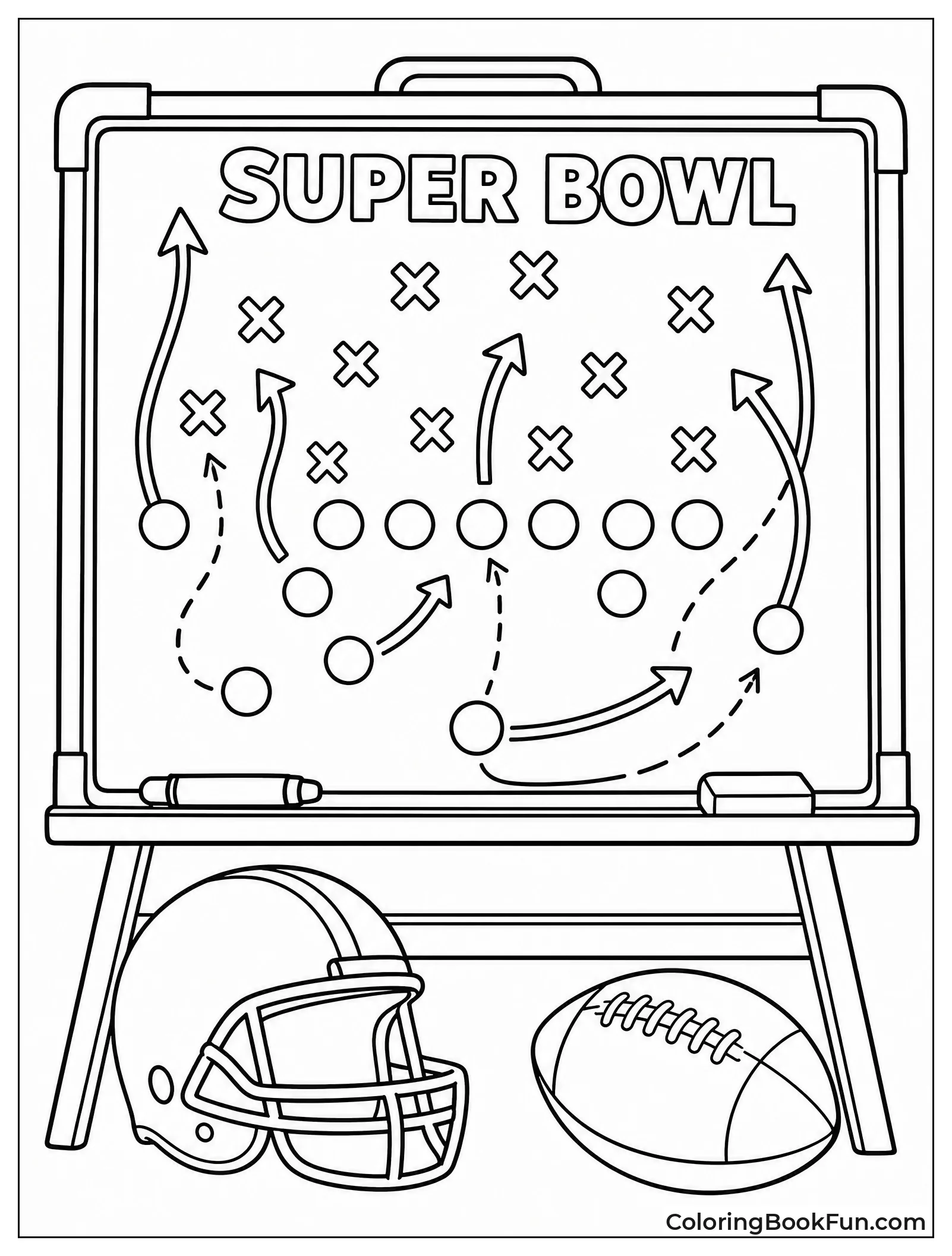 Coach Draws Plays on Chalkboard
