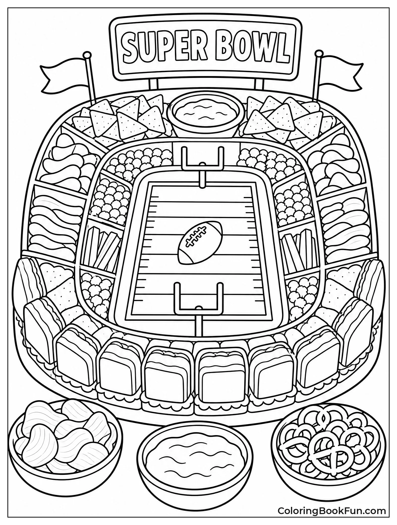 Snacks Form a Stadium Shape