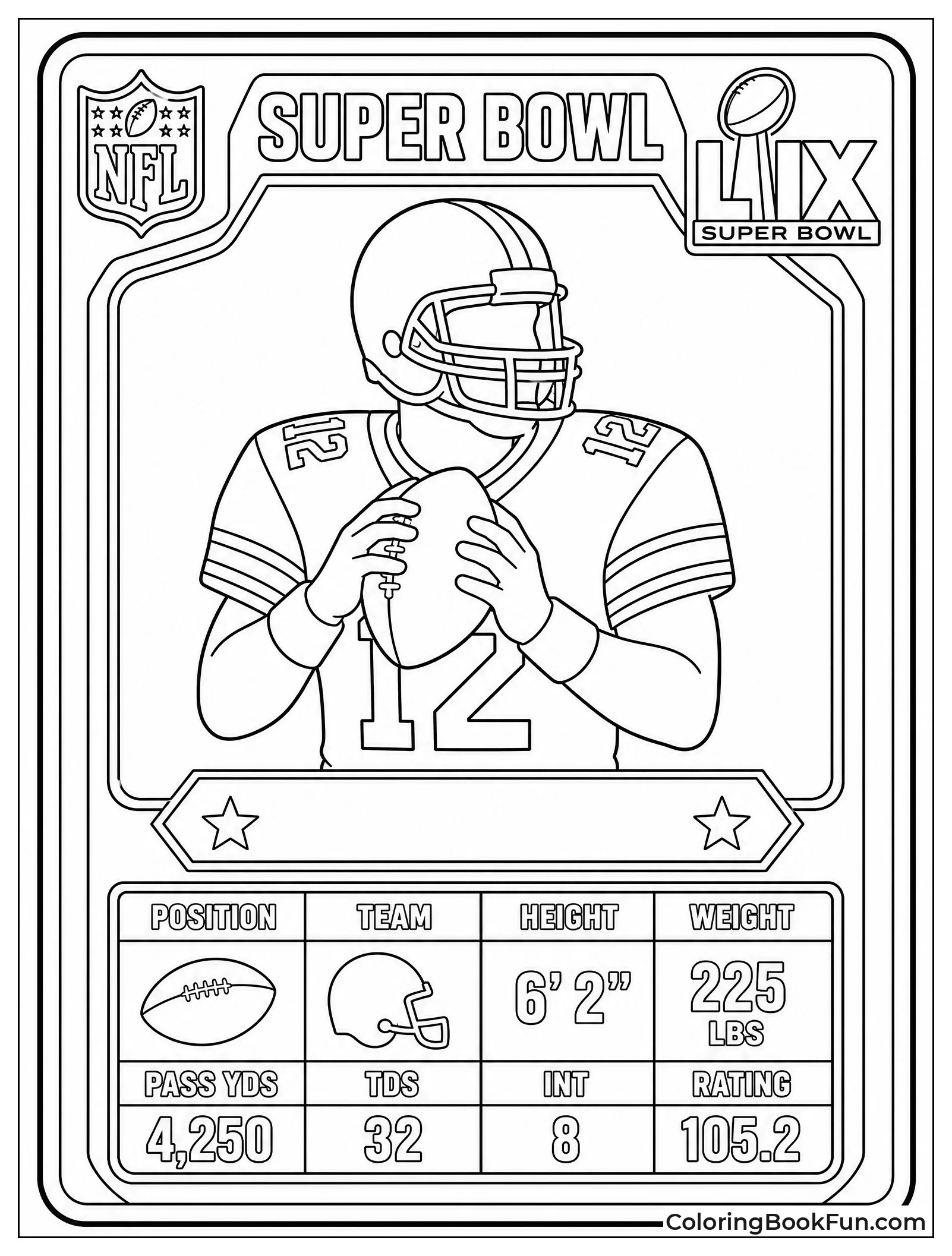 Football Trading Card with Stats