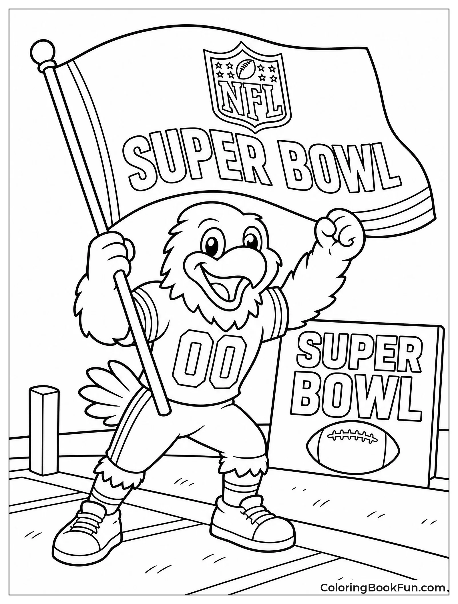 Mascot Waves Giant Team Flag