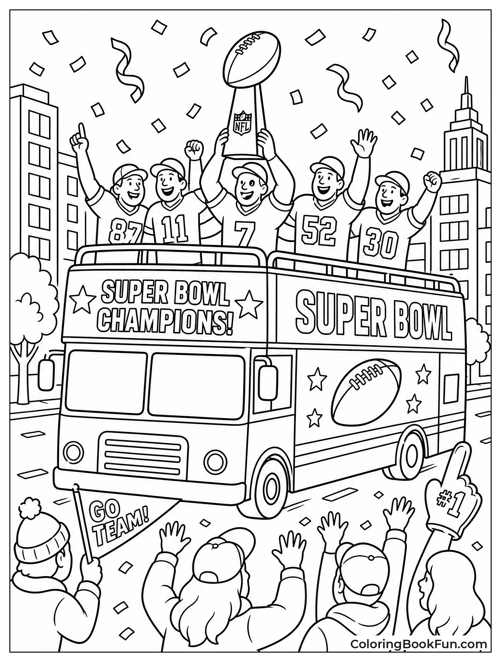 Bus Rolls in Victory Parade