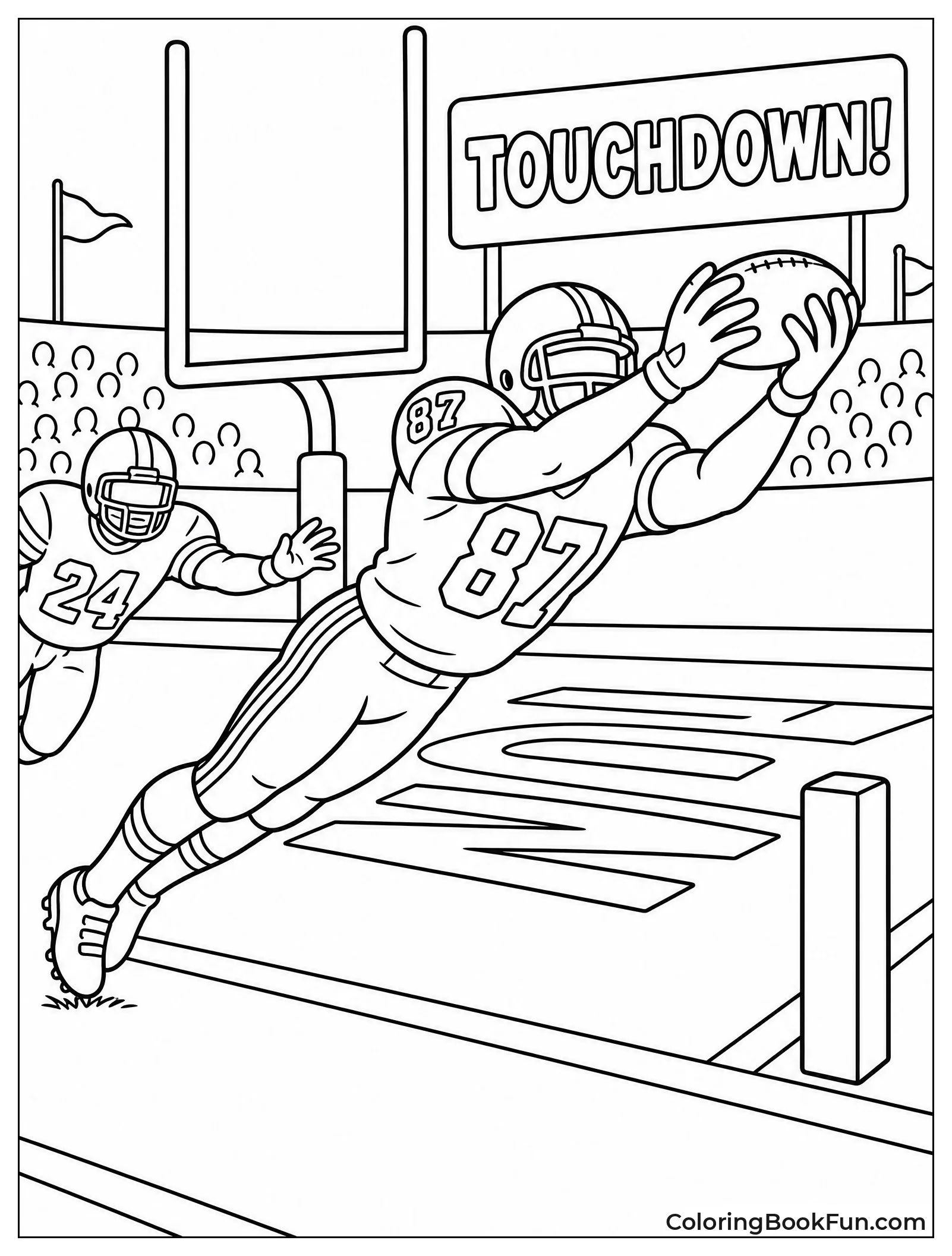 Receiver Makes Diving Touchdown Catch