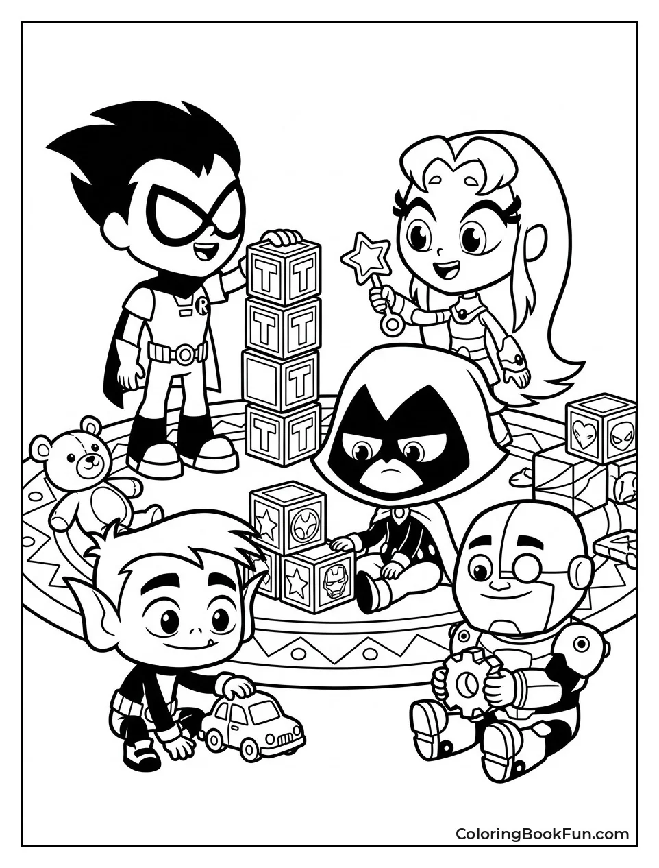 Baby Titans Playing With Toys