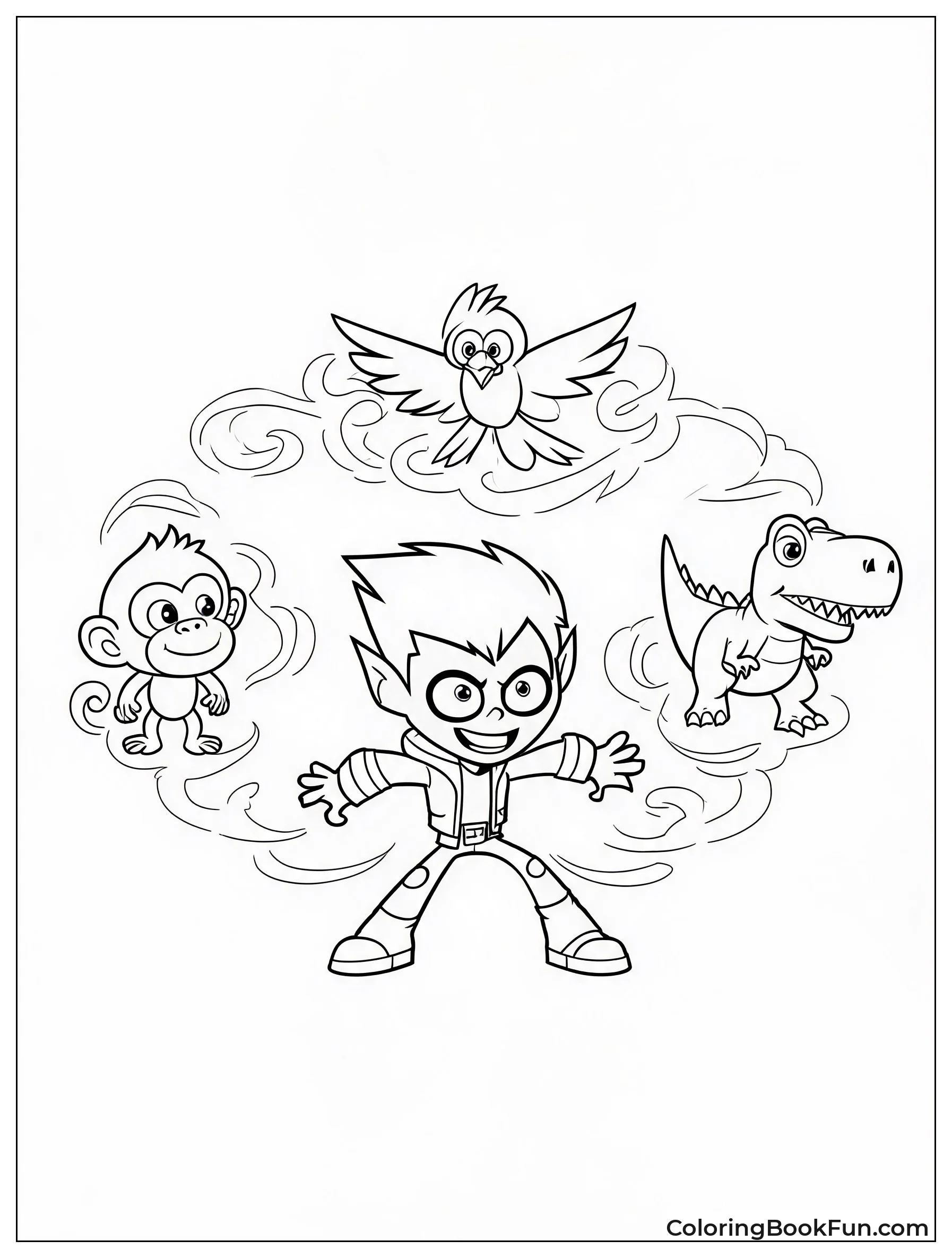 Beast Boy Changing Into Animals