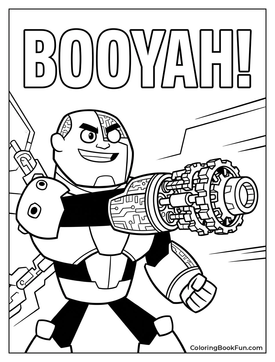 Cyborg Aiming His Arm Cannon