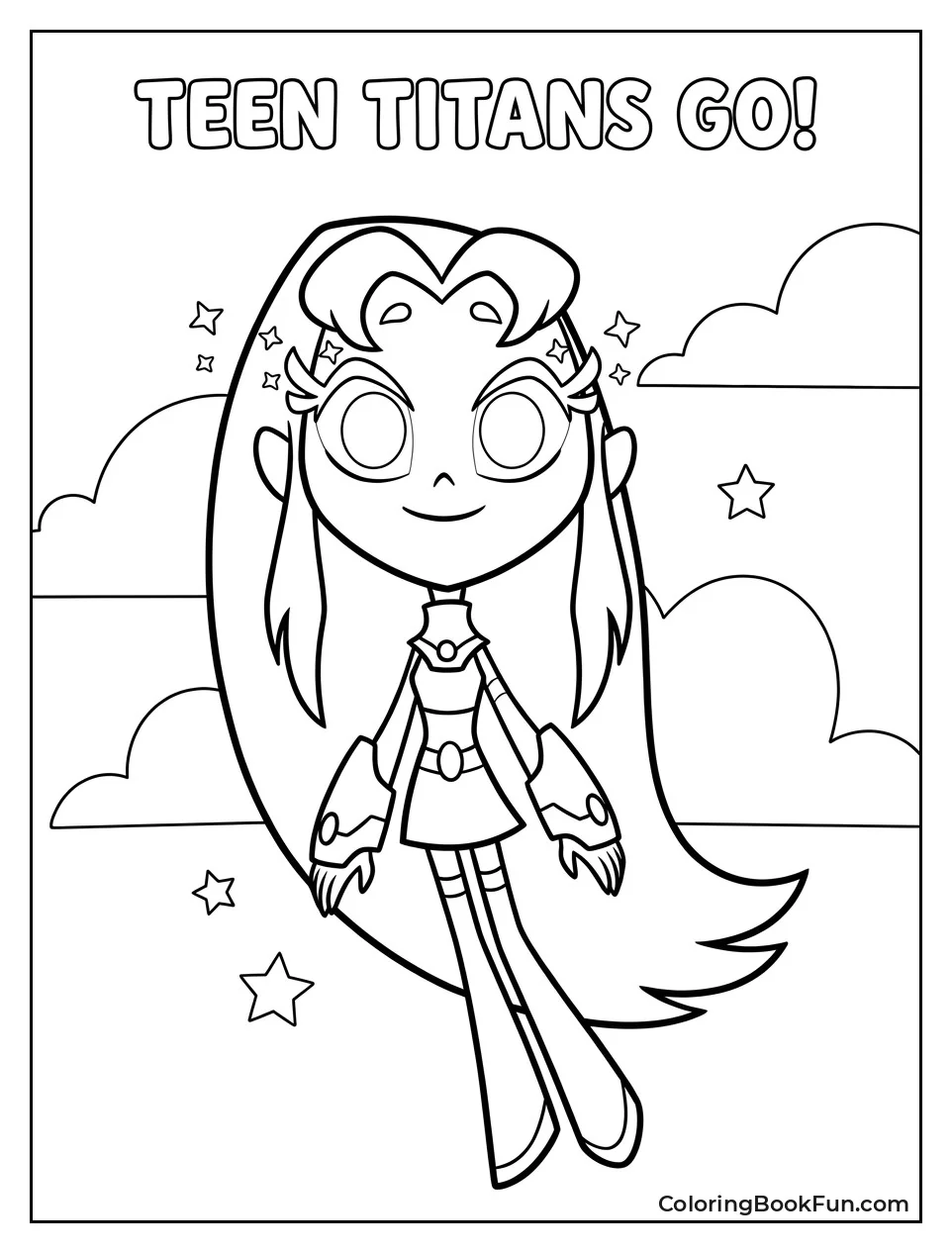 Starfire Floating With Happy Smile