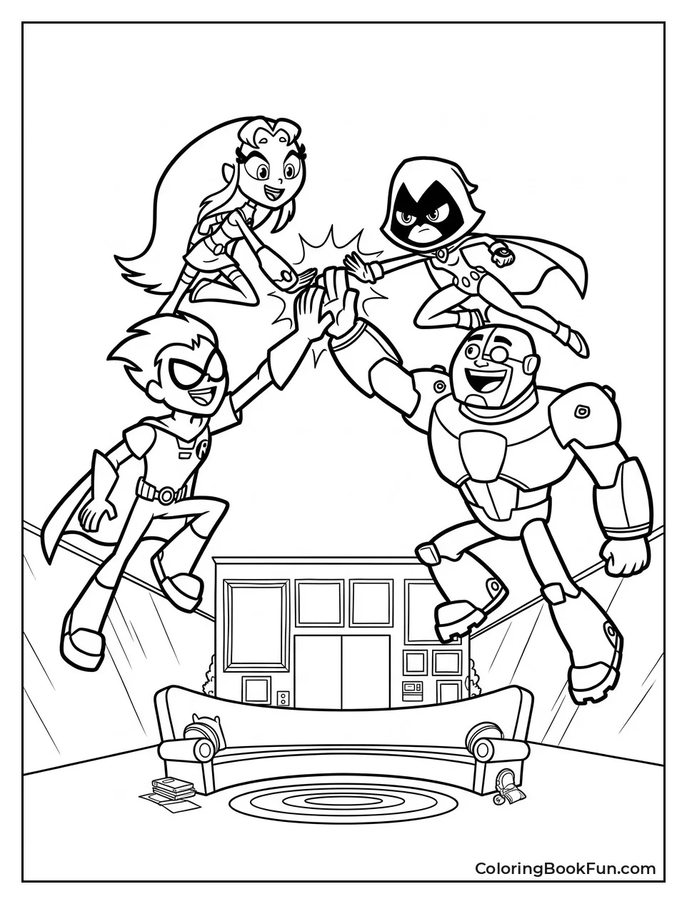 Team Jumping For High Five