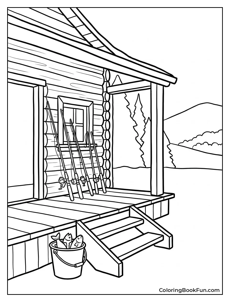 Fishing Rods by Cabin Door