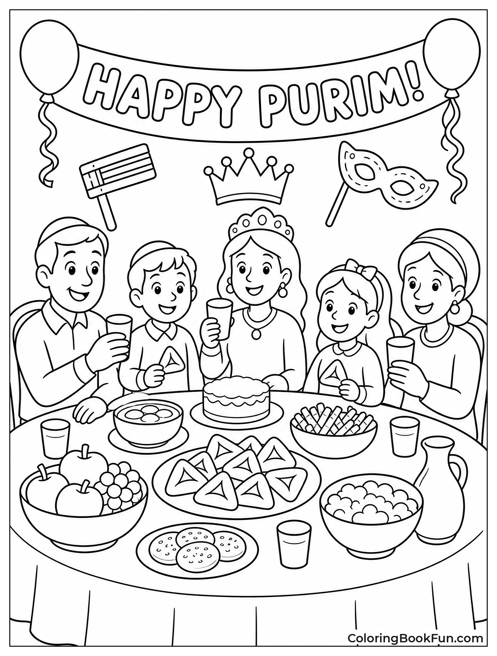 Family Enjoys Festive Purim Meal