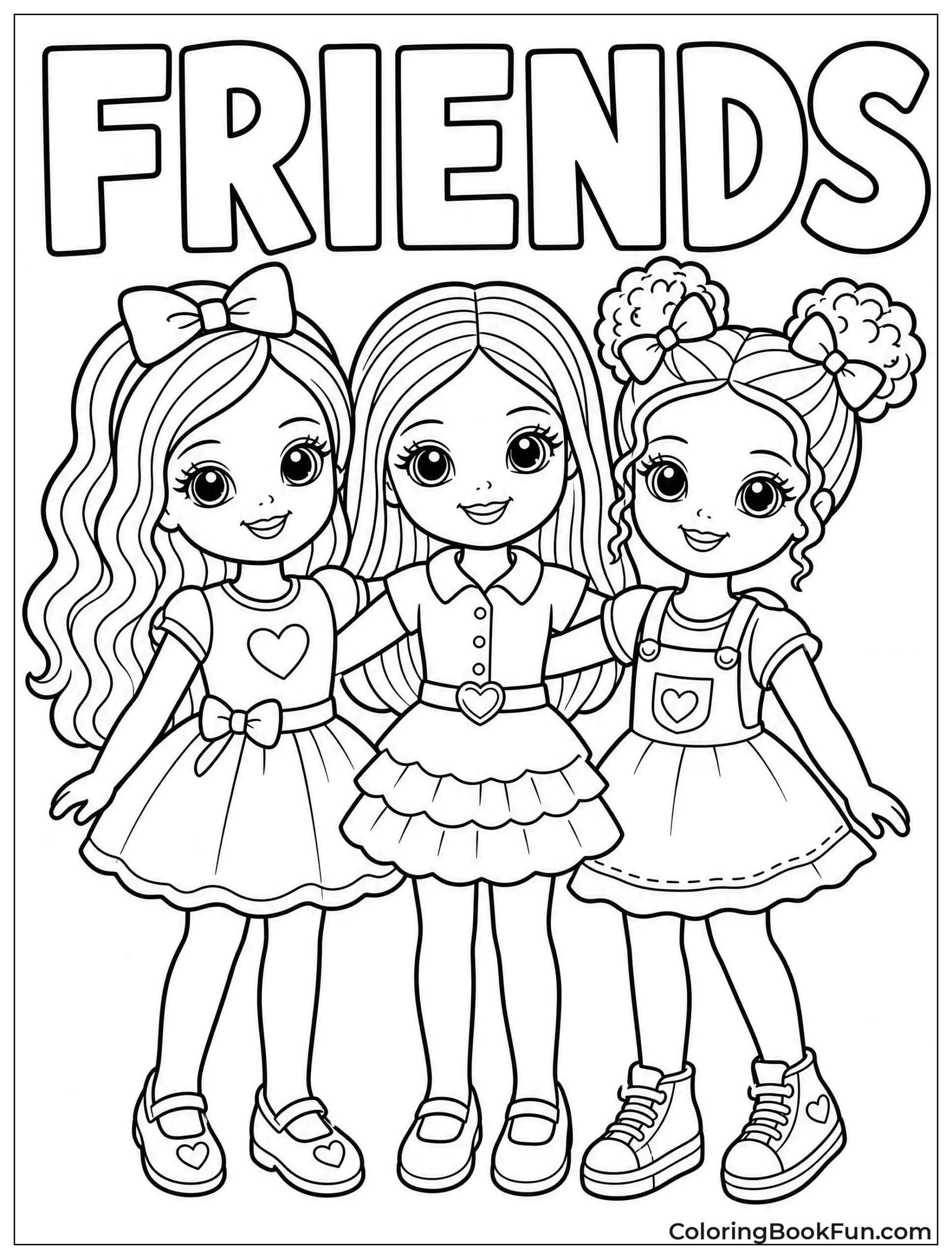Three Best Friend Dolls Smiling