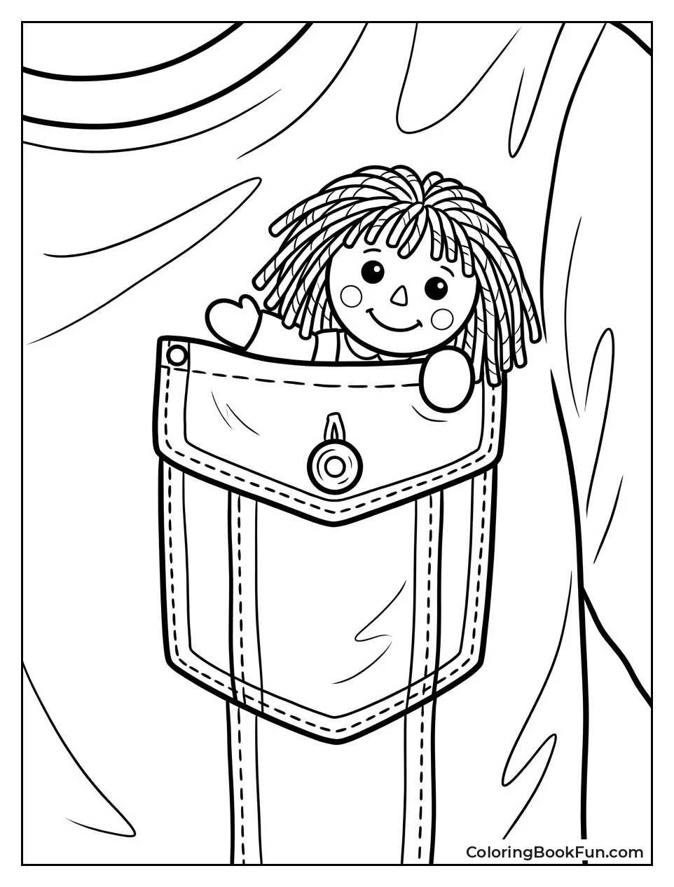 Tiny Doll Peeking from Pocket