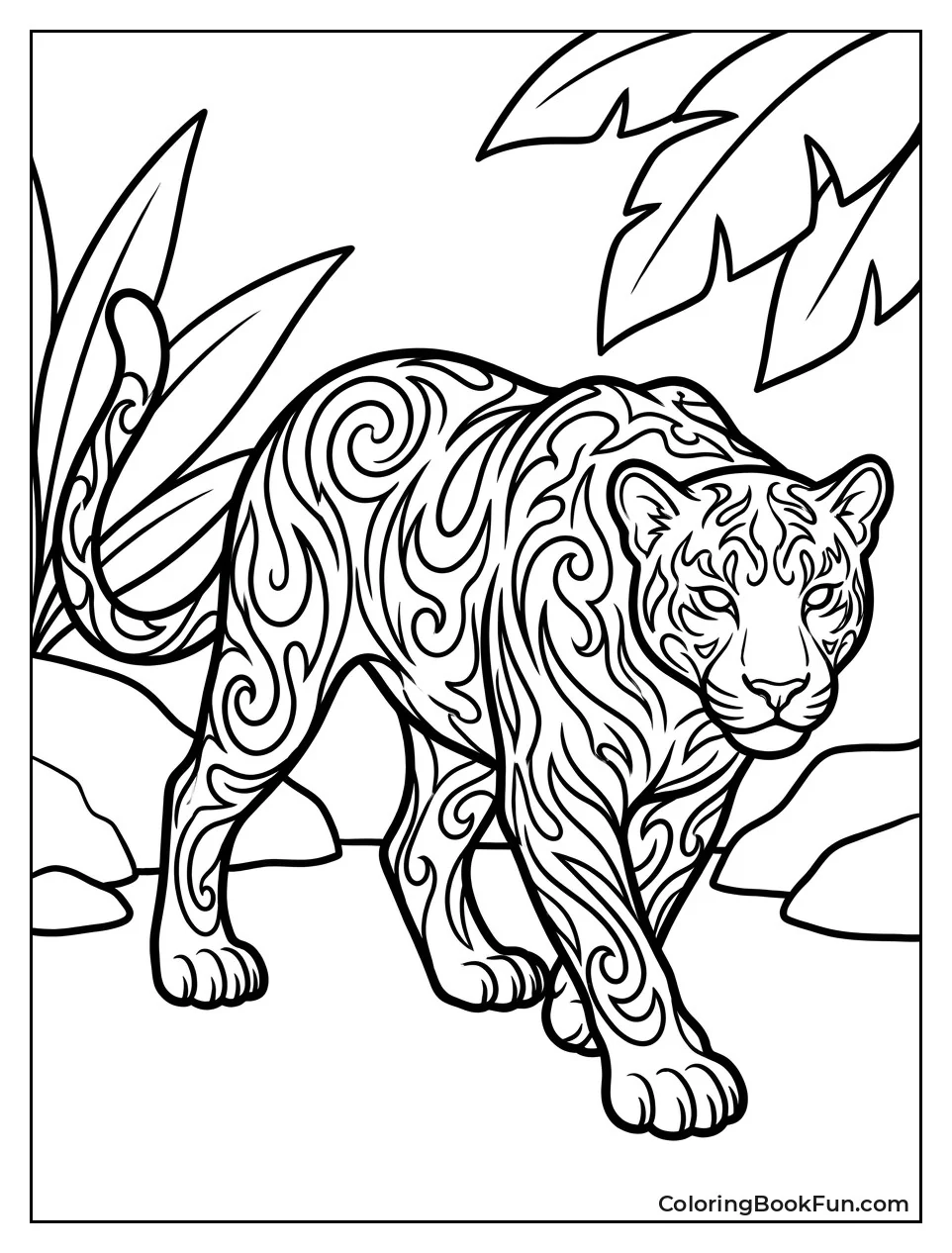 Panther in Tribal Art Style