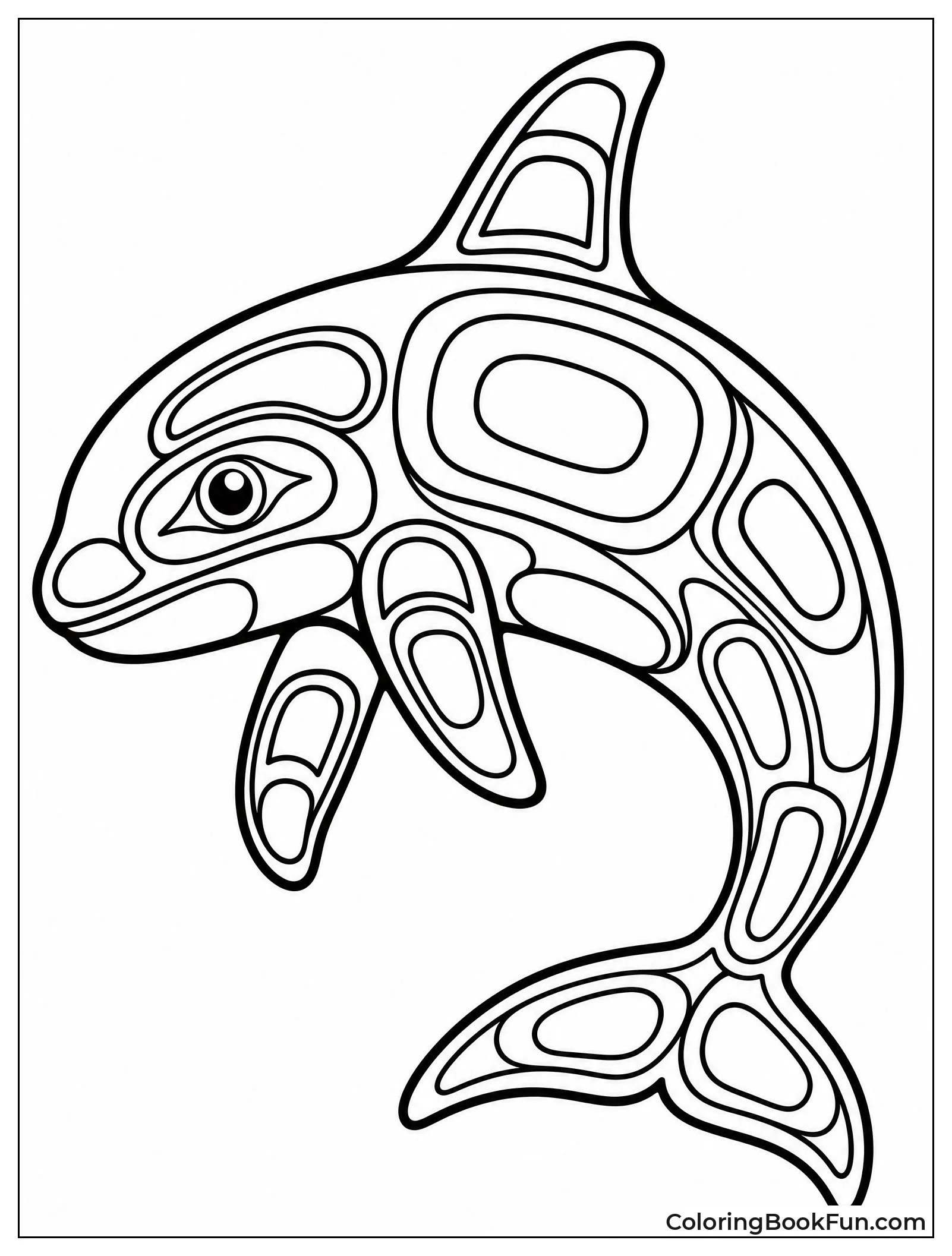 Orca in Bold Tribal Style