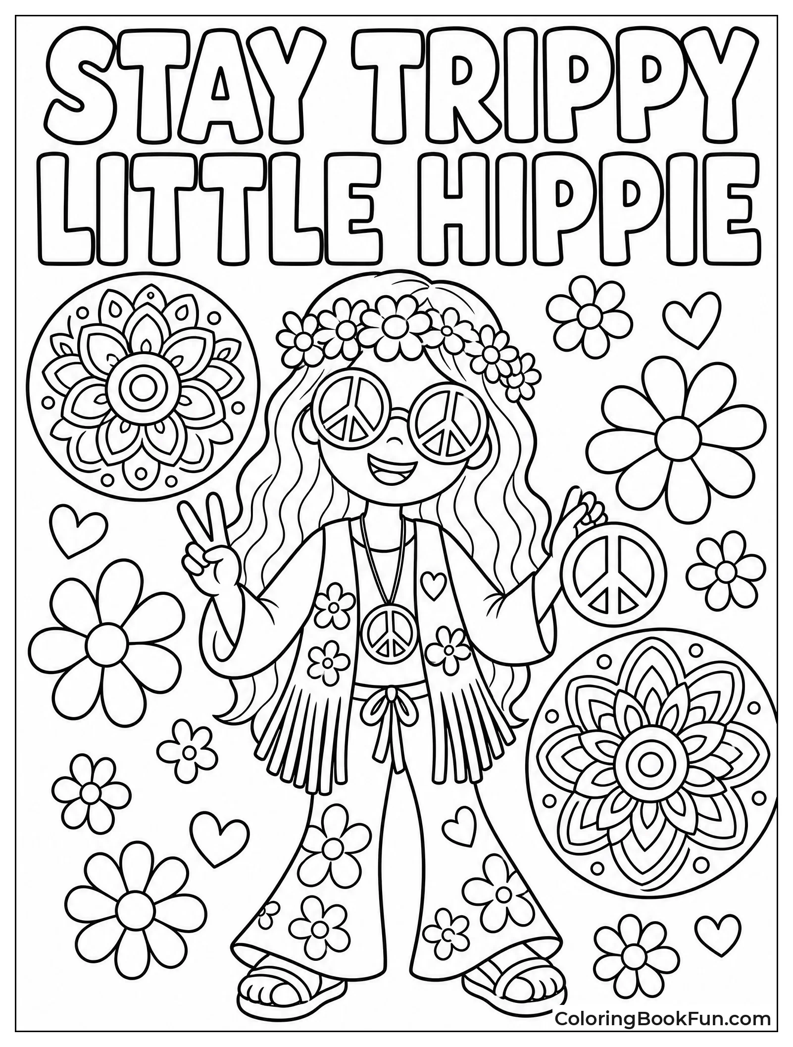 Hippie Smiles among Colorful Mandalas