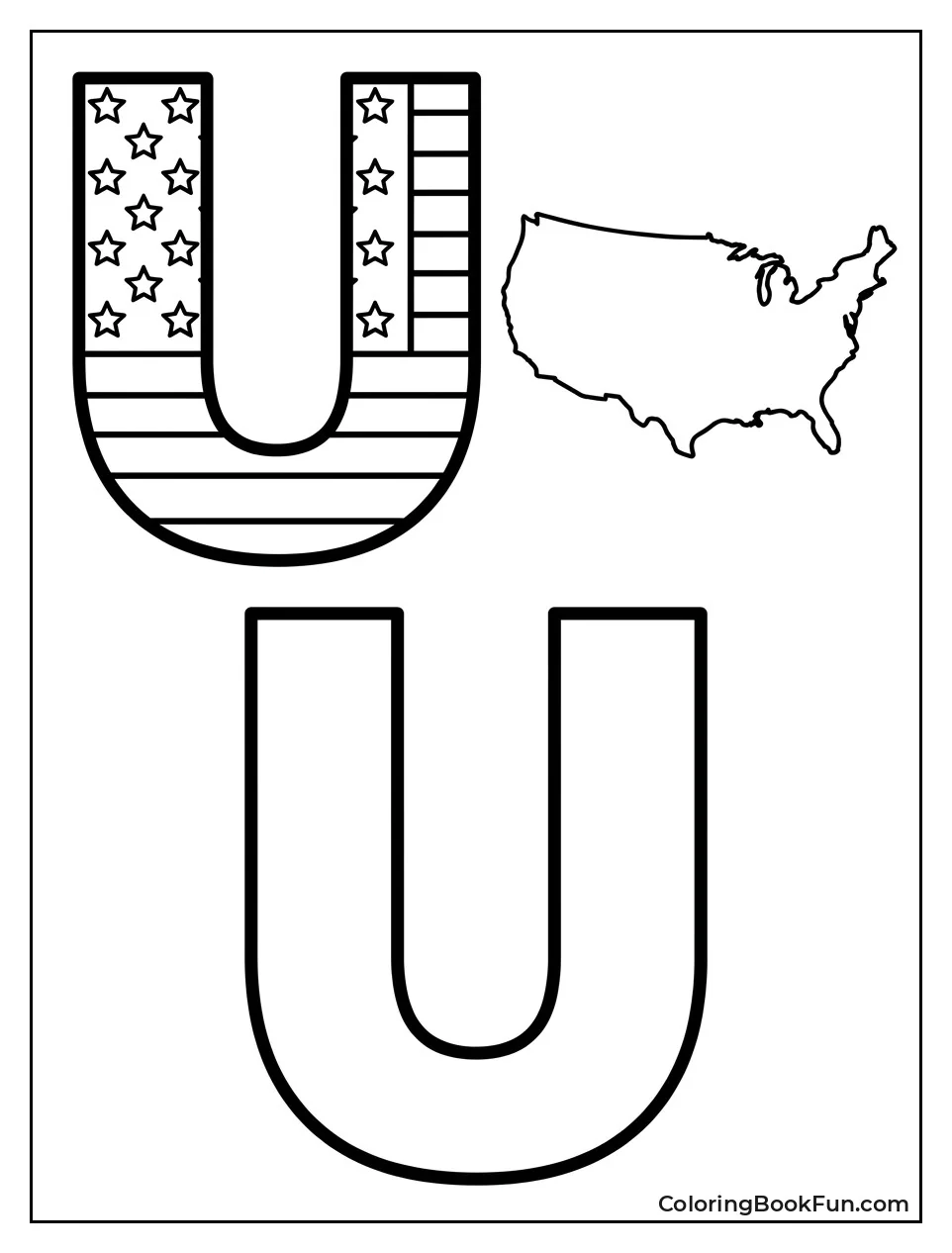 Large Letter U with Map