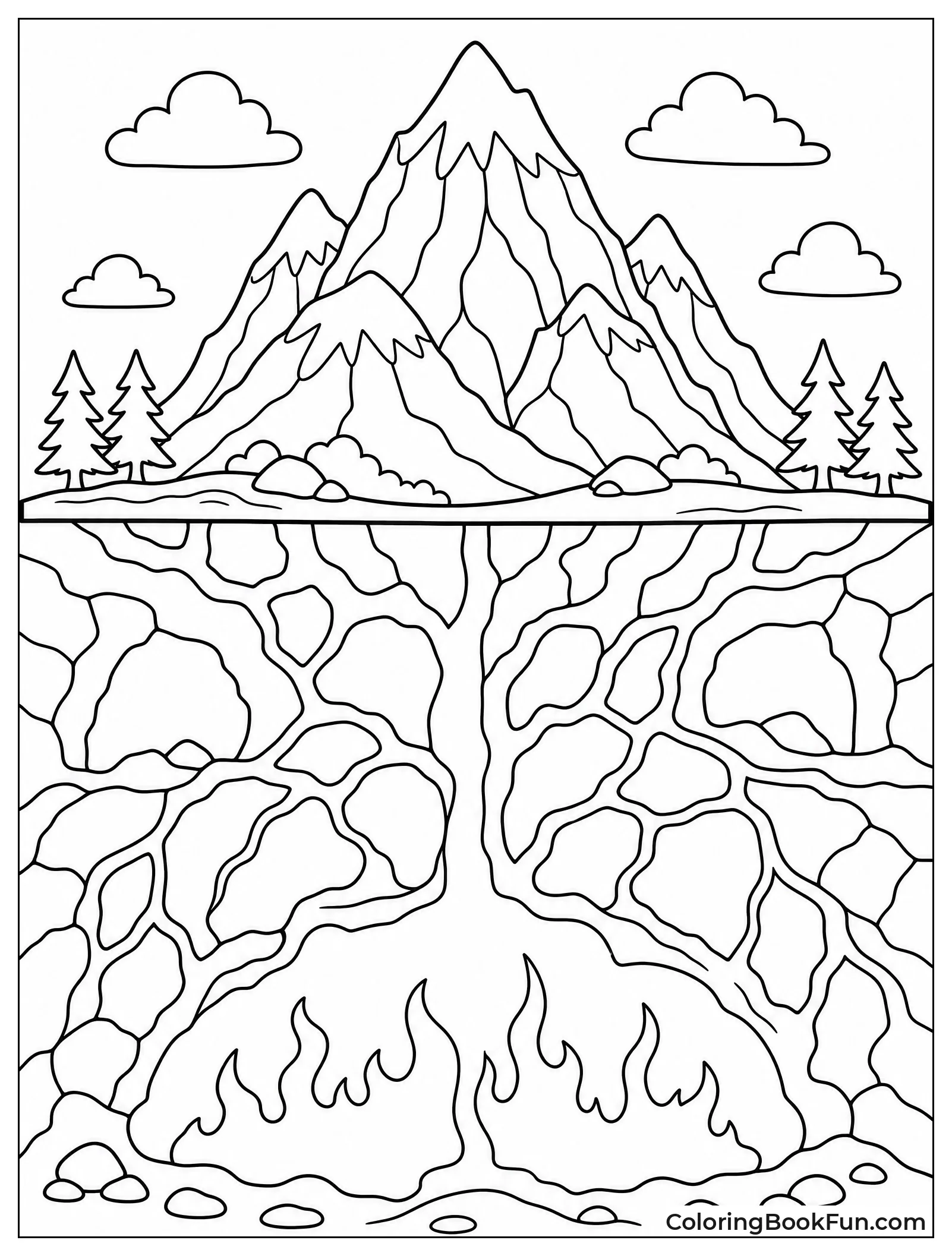 Mountain with Underground Roots
