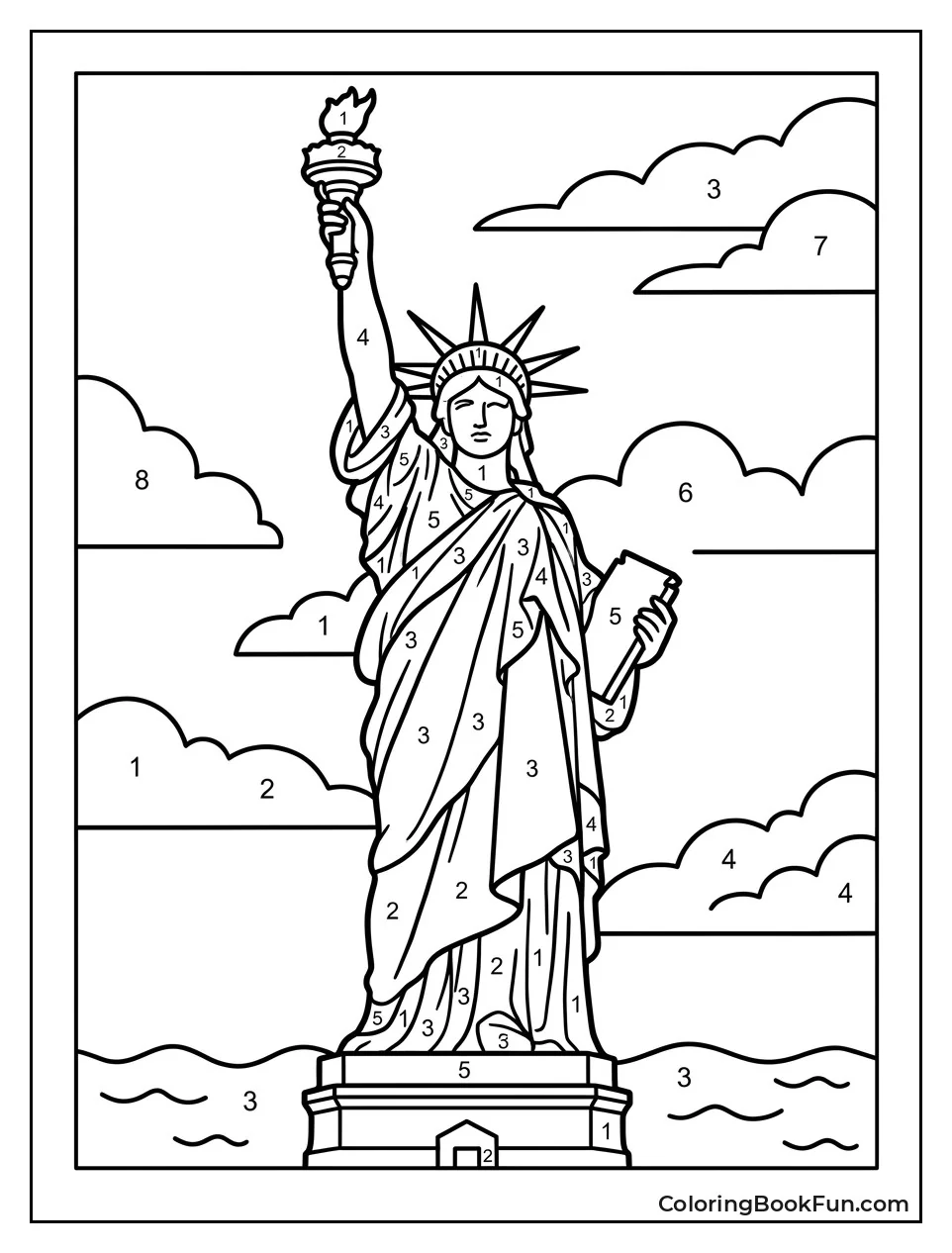Statue of Liberty with Numbers