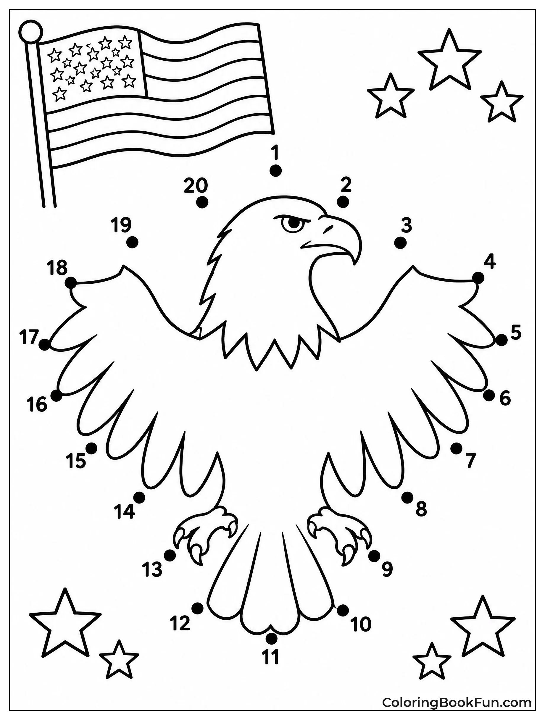 Dots Forming Bald Eagle Shape