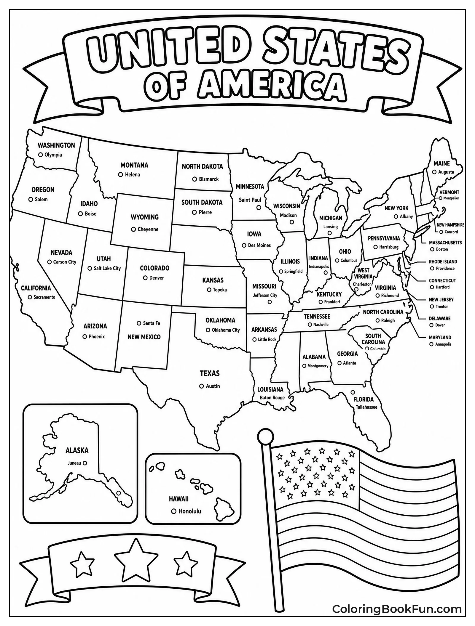 United States Map with Capitals