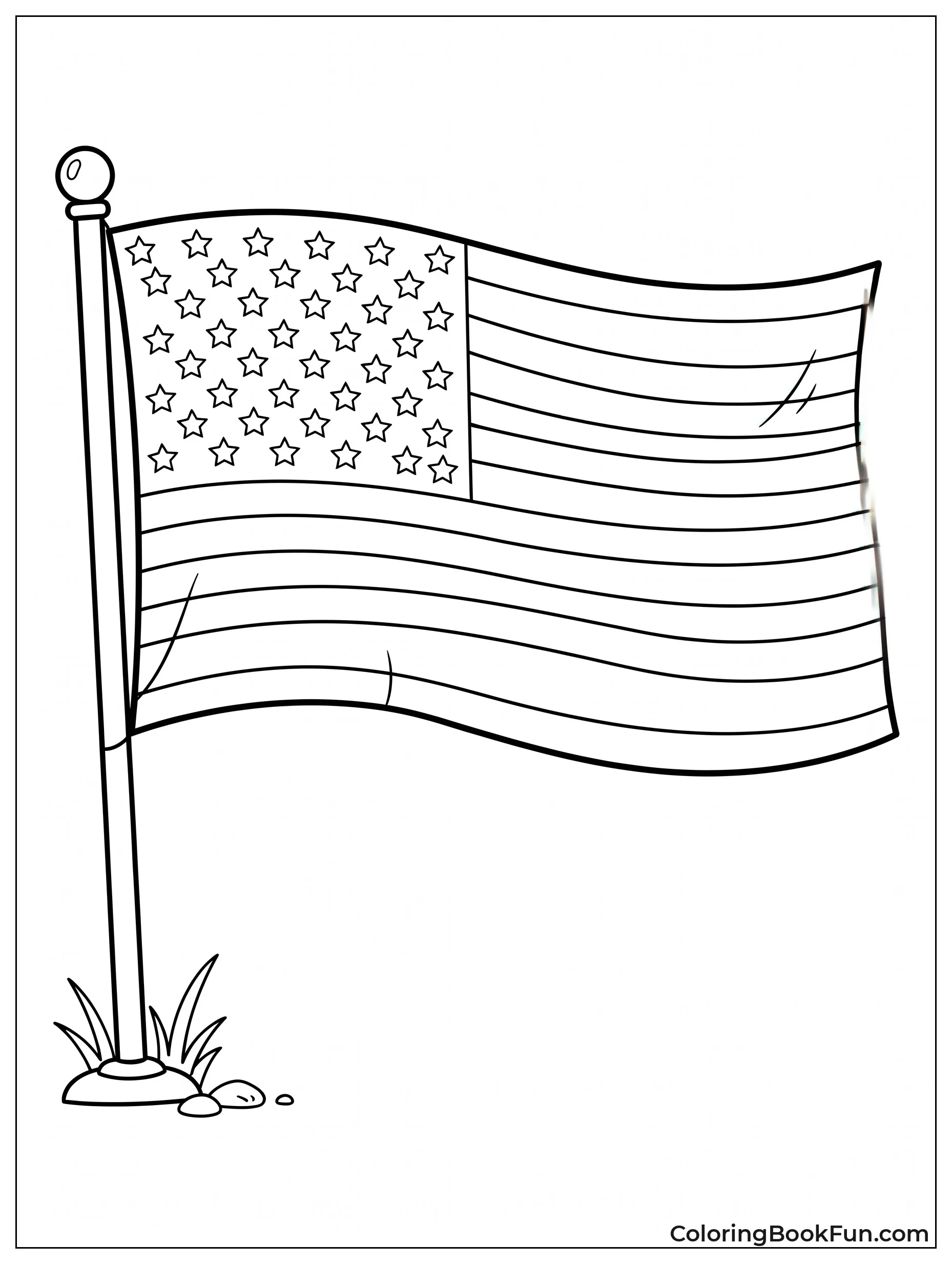 American Flag with Stars and Stripes