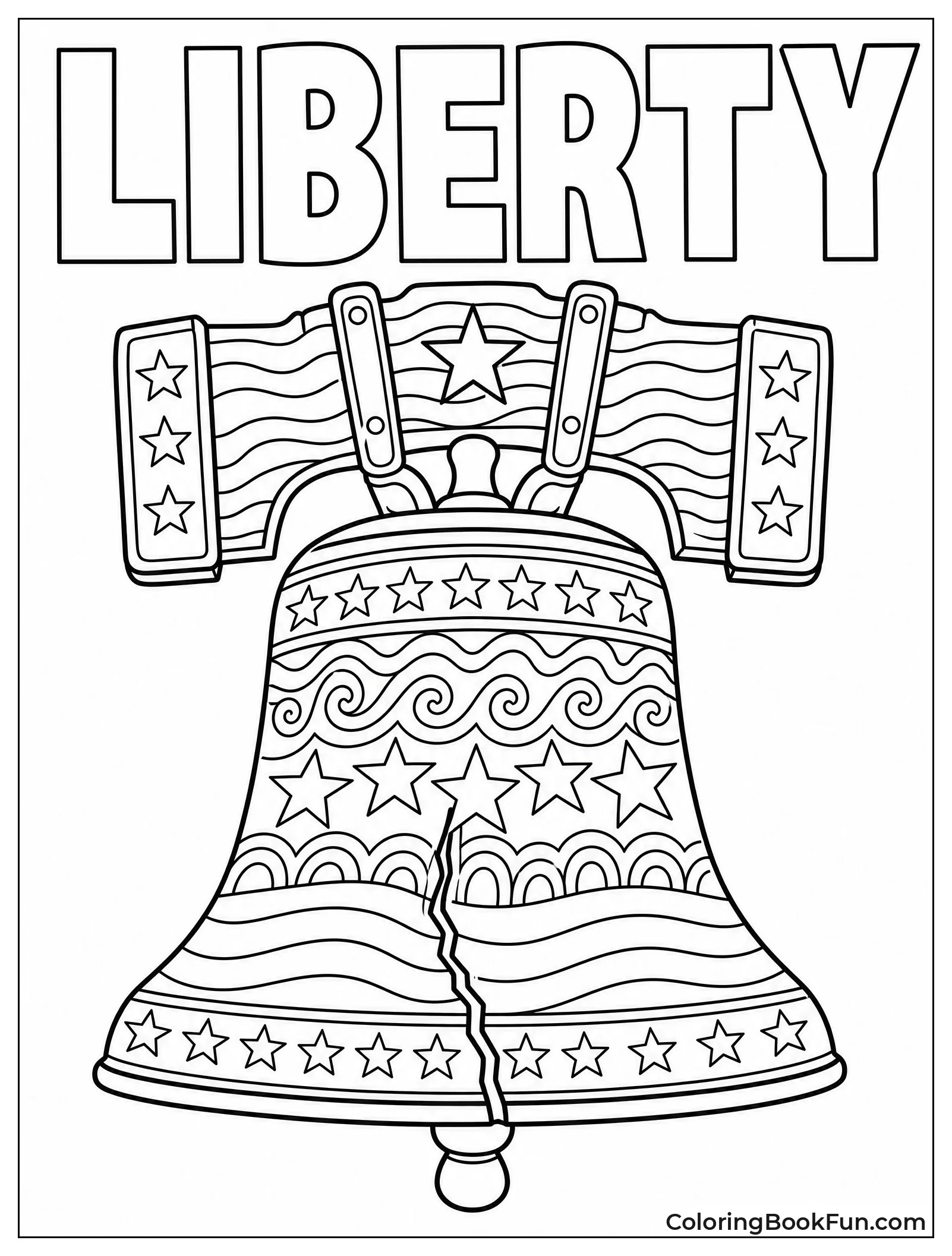 Liberty Bell with Zentangle Patterns