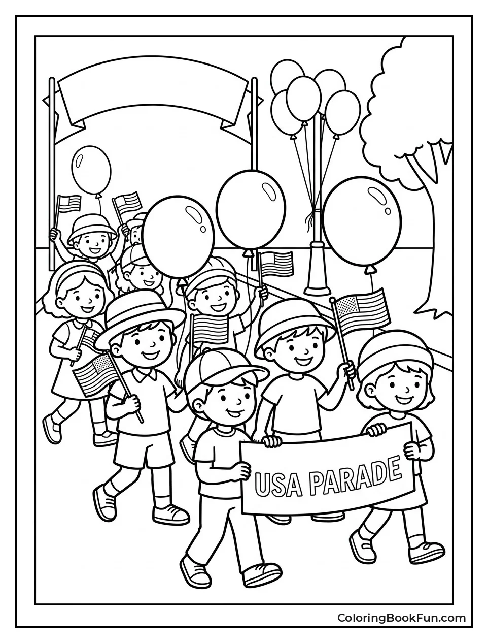Kids Marching in Parade