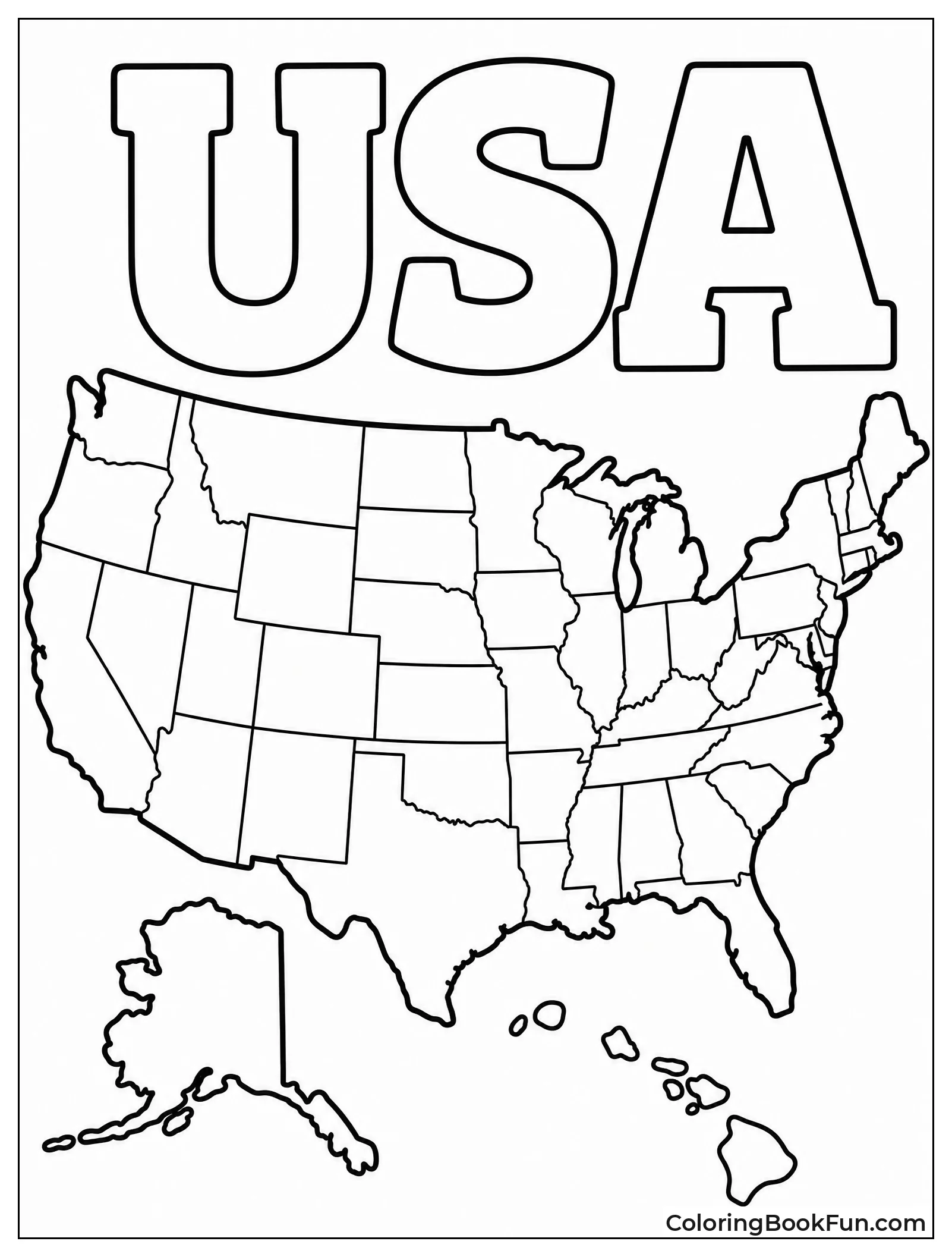 Basic Outline of United States Map