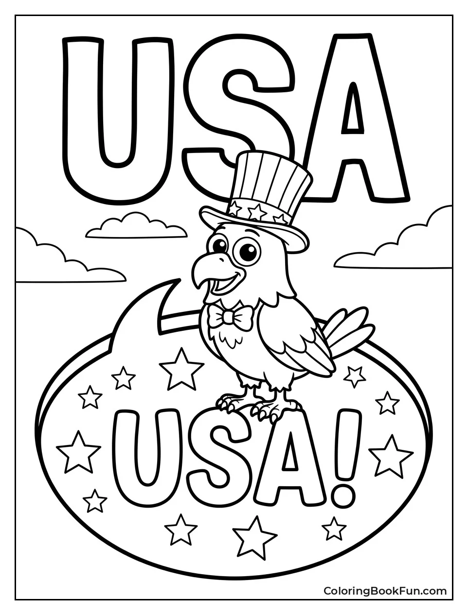 Cartoon Eagle Saying Usa